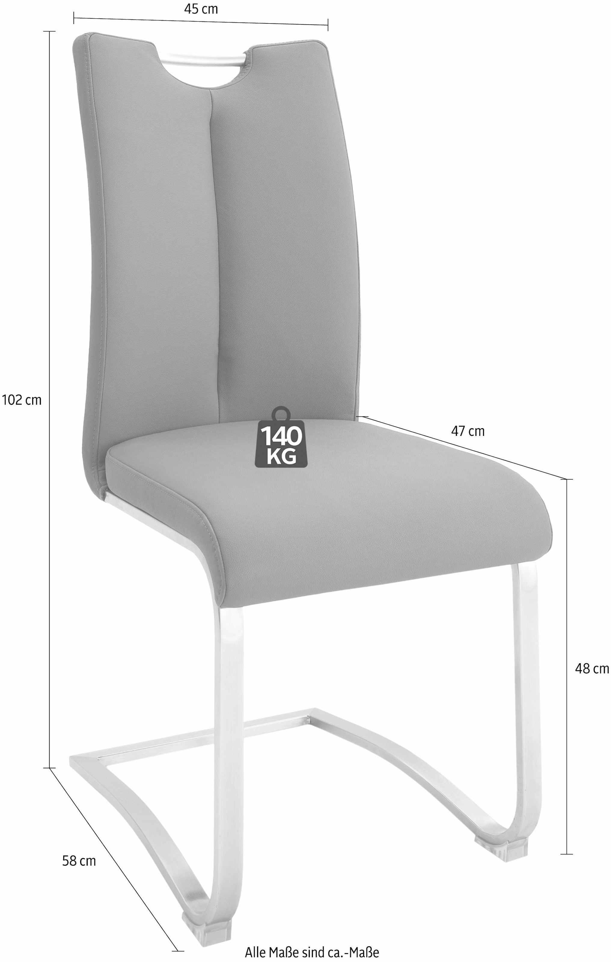 MCA furniture Freischwinger »Artos«, (Set), 2 St., Leder, Stuhl mit Echtlederbezug, bis 140 Kg belastbar