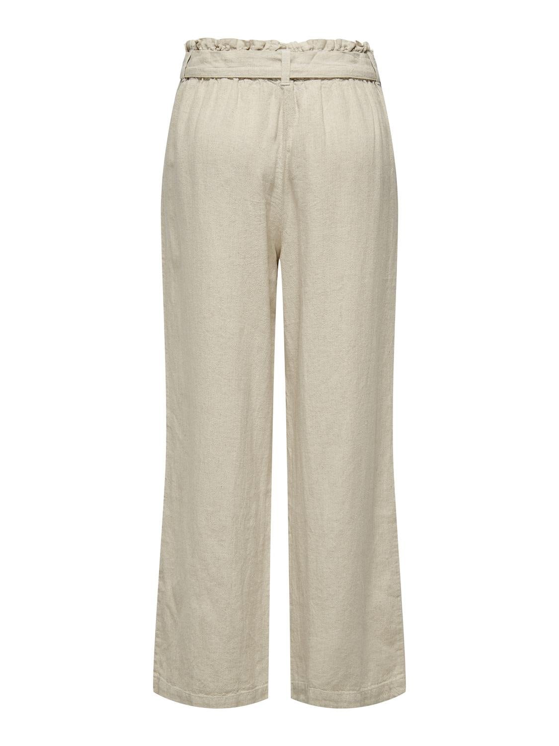 JDY Culotte »JDYSAY MW LINEN BELT PANT WVN NOOS«