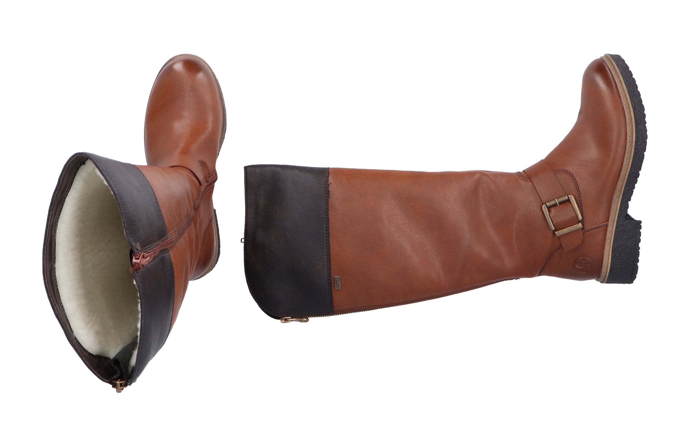 Rieker Winterstiefel, Langschaftstiefel, TEX-Membran, Blockabsatz, Innenreissverschluss