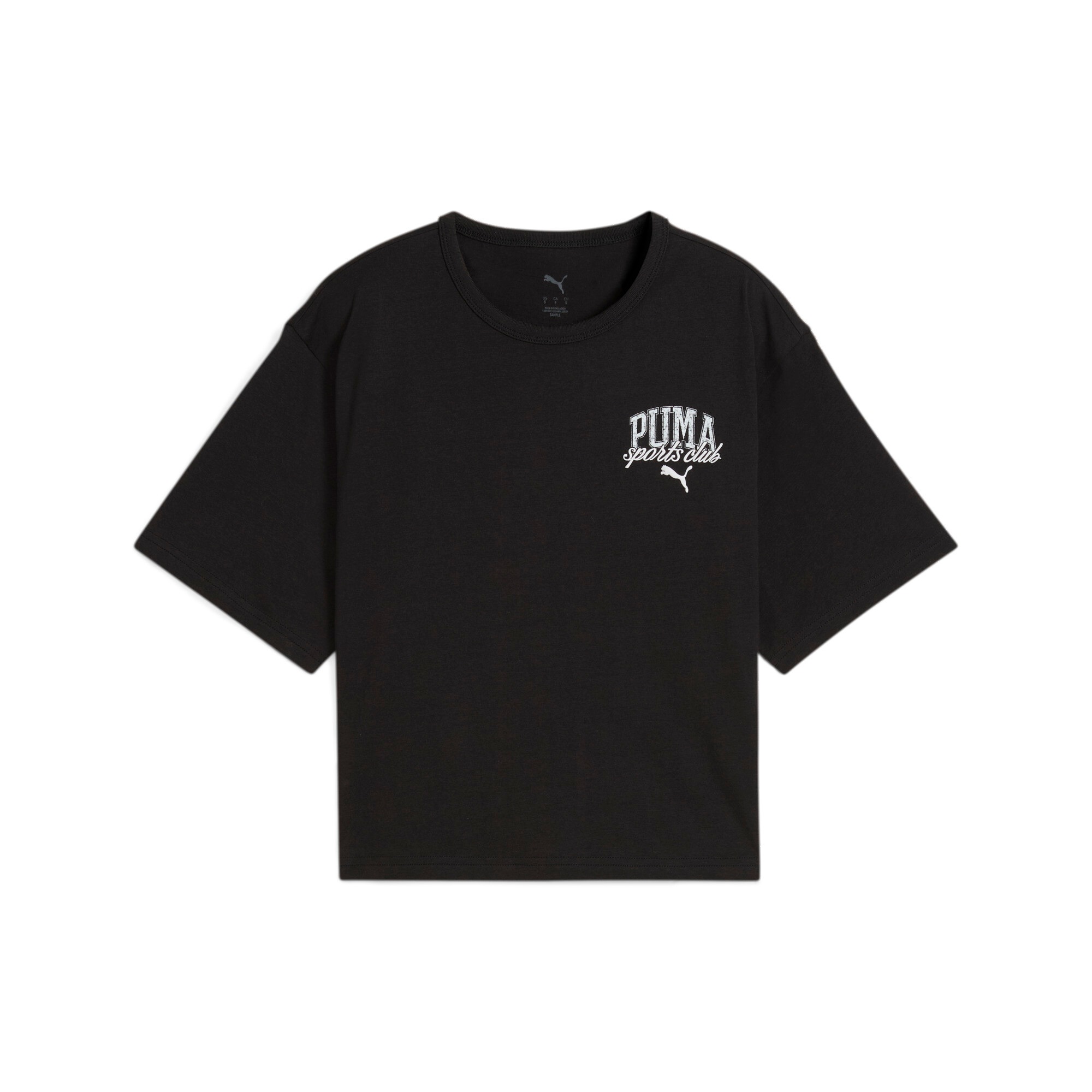 PUMA T-Shirt »CLASS RELAXED CROP TEE« Rundhalsausschnitt, mit grafischem Gummidruck, aus Baumwolle