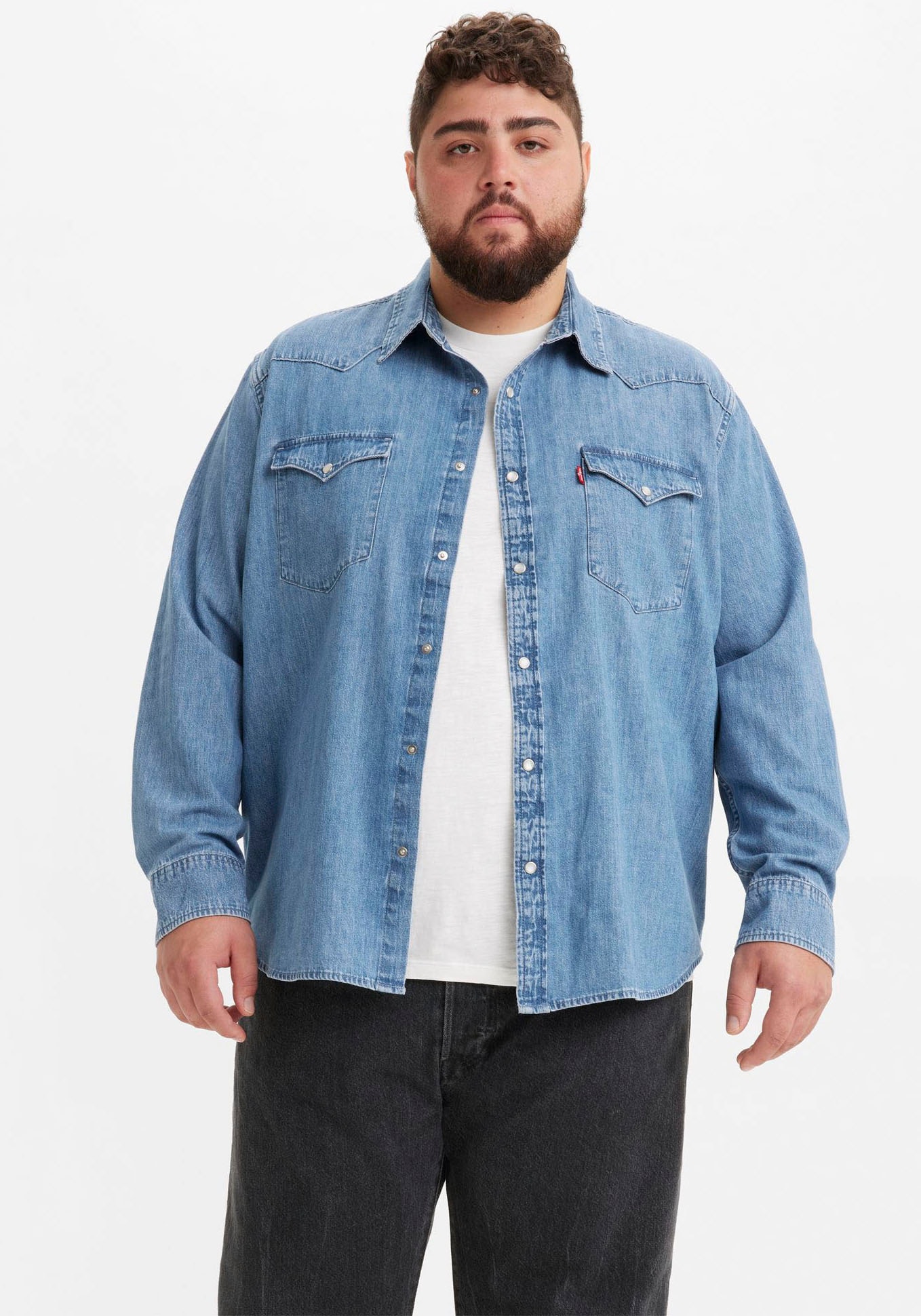 Levi's® Plus Jeanshemd im Westernstyle