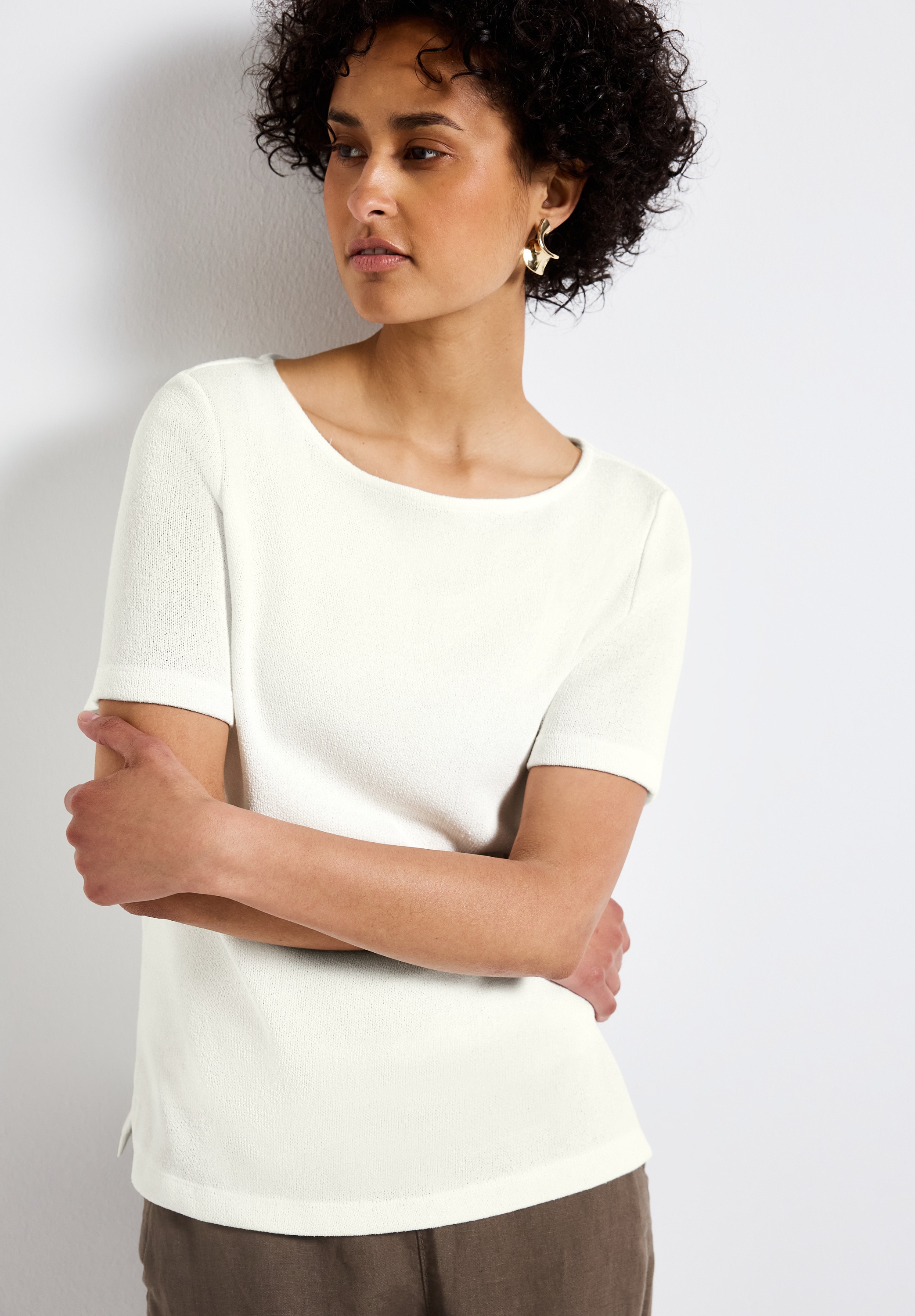 STREET ONE T-Shirt, mit U-Boot Ausschnitt