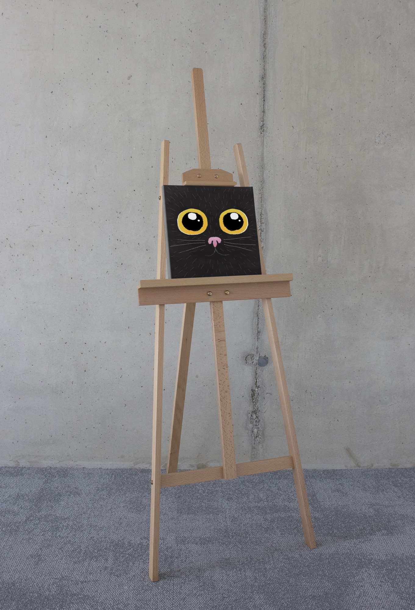 Komar Leinwandbild »Black Cat - Grösse 30 x 30 cm«, Natur, (1 St.), Keilrahmenbild mi Echtholzrahmen