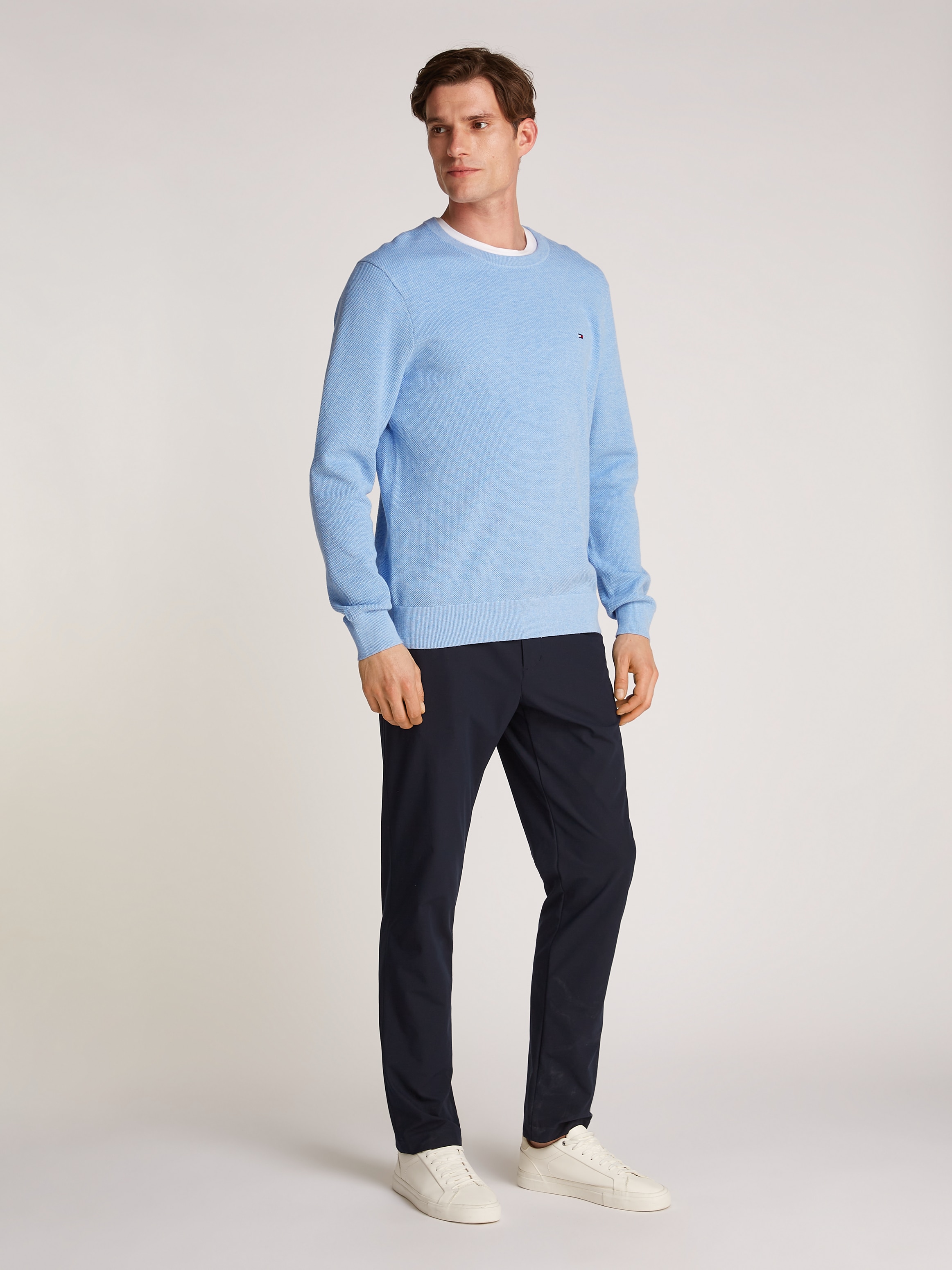 Tommy Hilfiger Rundhalspullover »ESSENTIAL STRUCTURE CREW NECK«, mit feiner Struktur