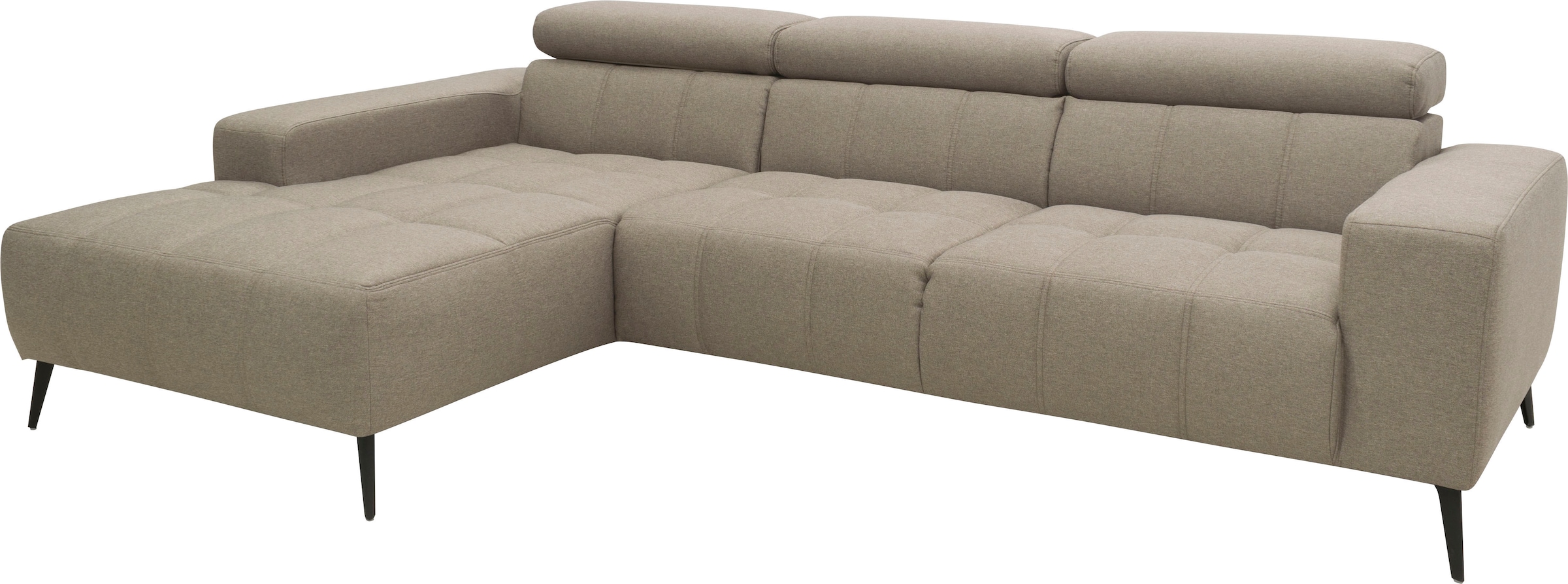 DOMO collection Ecksofa »Trento L-Form«, wahlweise mit Kopfteilverstellung, Recamiere links/rechts bestellbar