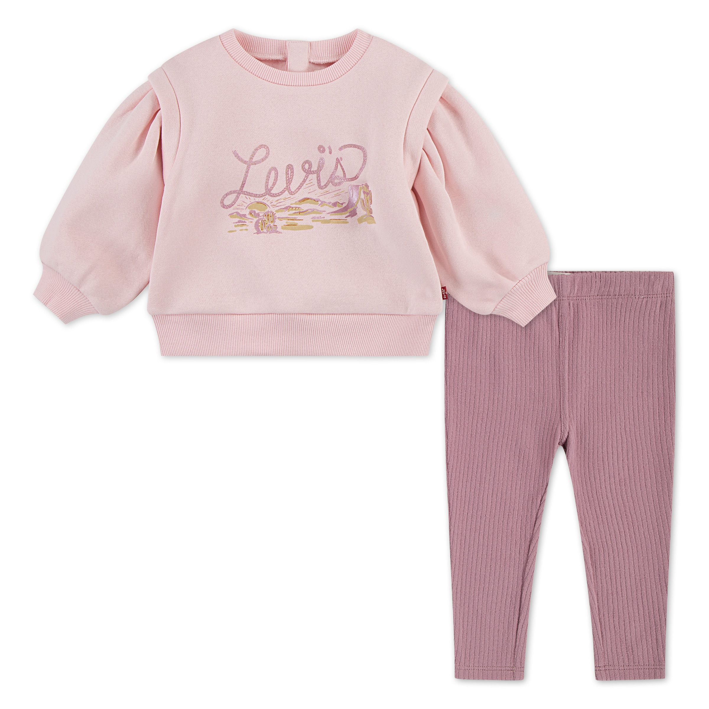 Levi's® Kids Neugeborenen-Geschenkset »LVG BLOUSON SLEEVE CREW« Set, 2 Stk. mit Wüstenprint, for Girls