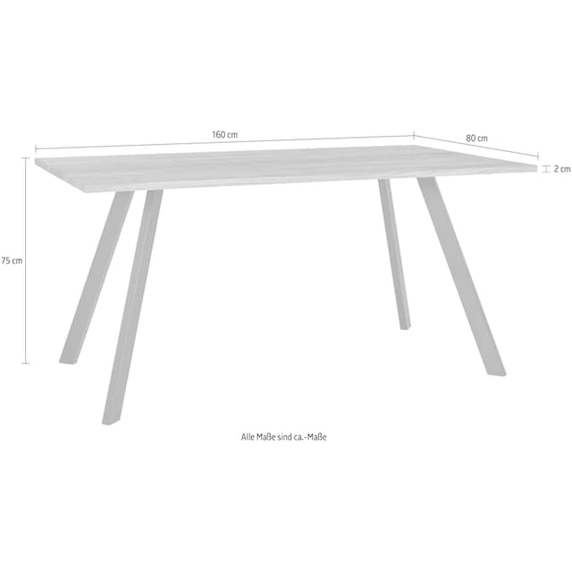 andas Esstisch, Tischplatte aus massiver Eiche, FSC®- Massivholz, Gestell  aus Metall online bestellen | Jelmoli-Versand