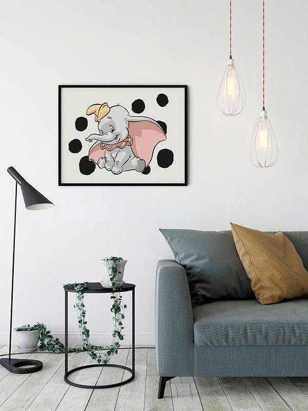 Komar Bild »Dumbo Dots Landscape«, Disney, (1 St.), Wandbild zur Dekoration im Kinderzimmer - ohne Rahmen
