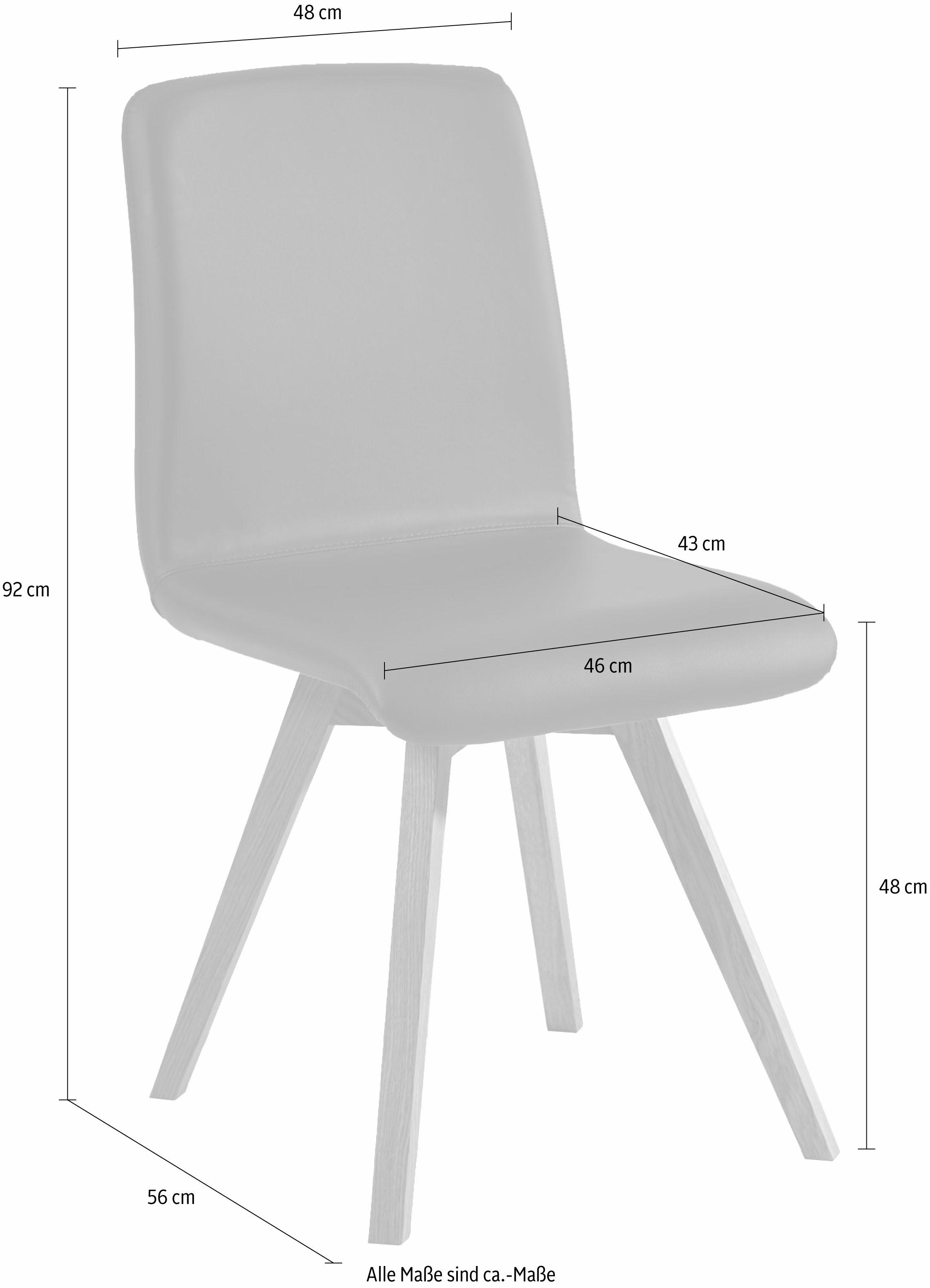 massivline&more 4-Fussstuhl »Karla«, (Set), 2 St., Kunstleder, Gestell aus Massivholz