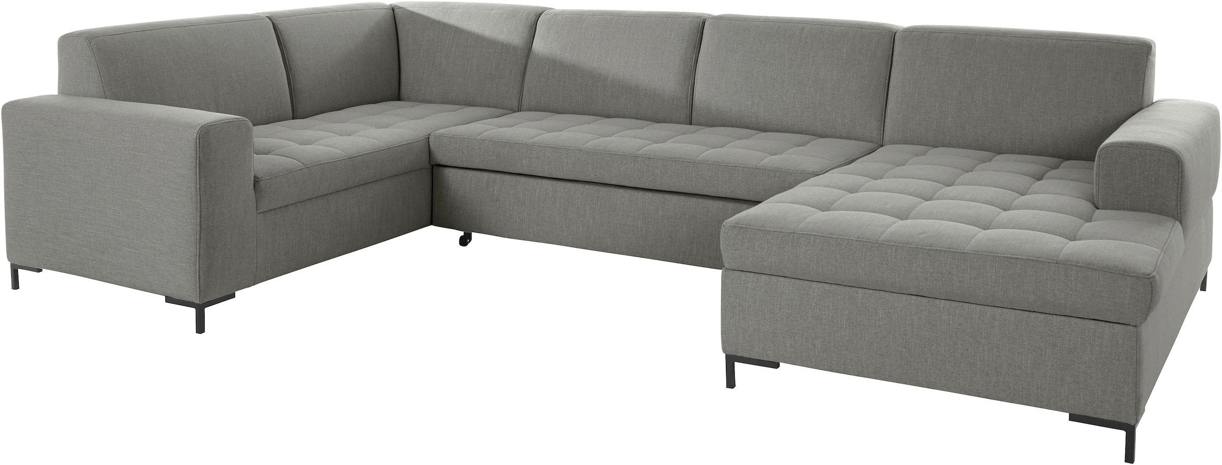 GOODproduct Wohnlandschaft »Grazzo, aktuelle Steppung im Sitz, viel Platz, zeitlos, U-Form«, hochwertige Stoffe aus recyceltem Material, Steppung im Sitzbereich