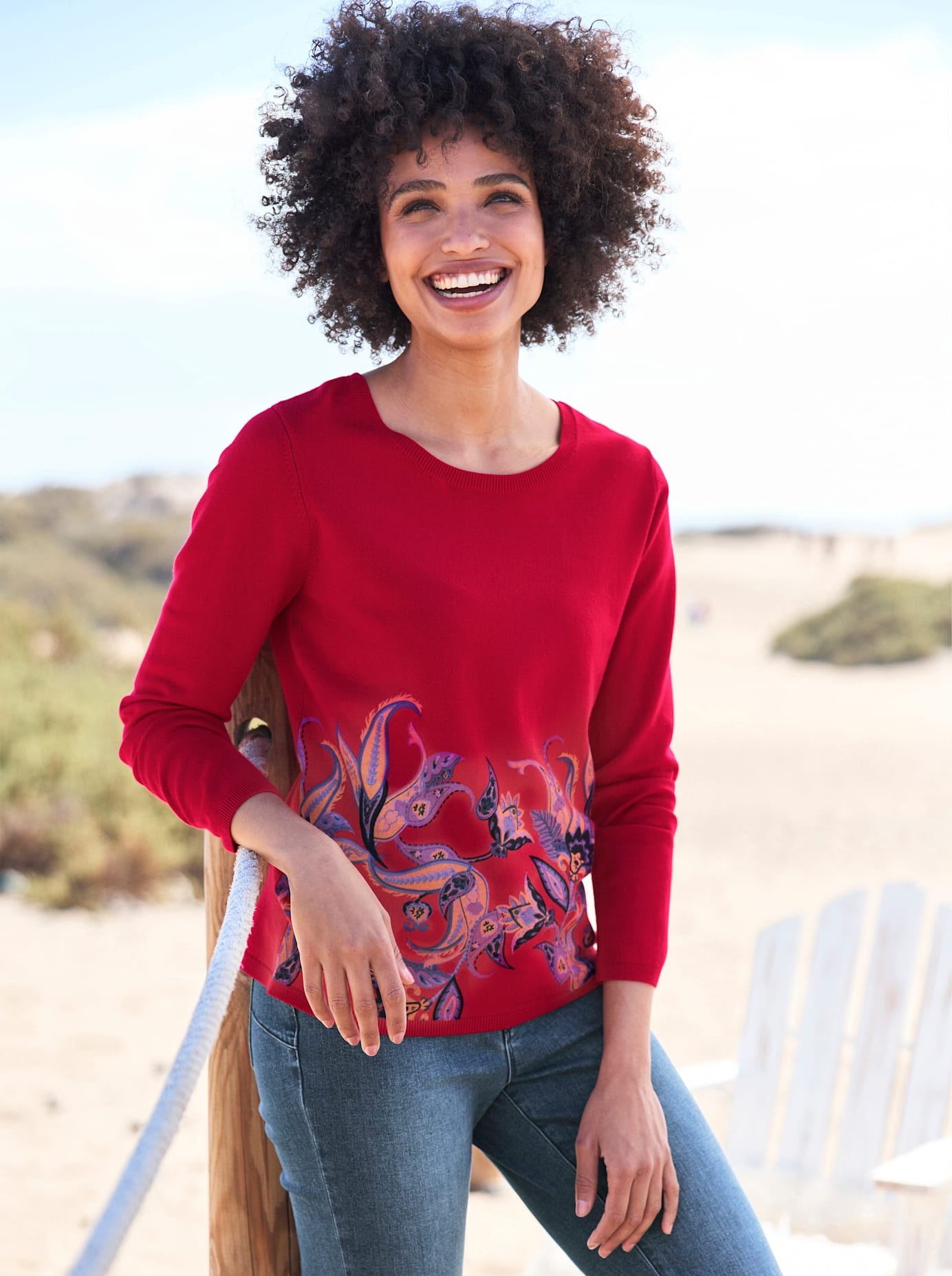 heine Rundhalspullover »Druck-Pullover«