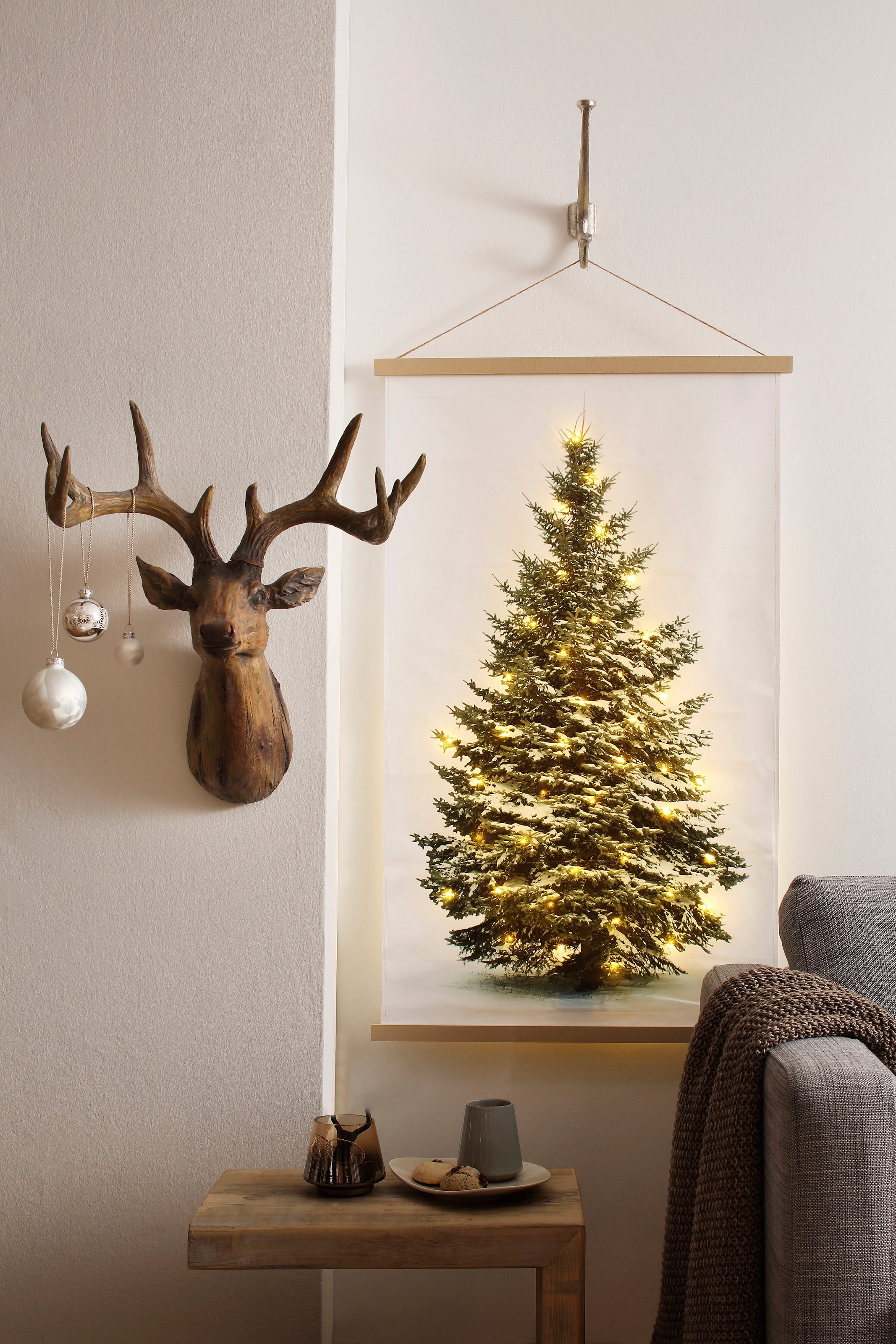 Home affaire | »Wandbehang, LED-Bild (1 Höhe ca. Jelmoli-Versand kaufen 107 St.), online cm Weihnachtsdeko«, Weihnachten