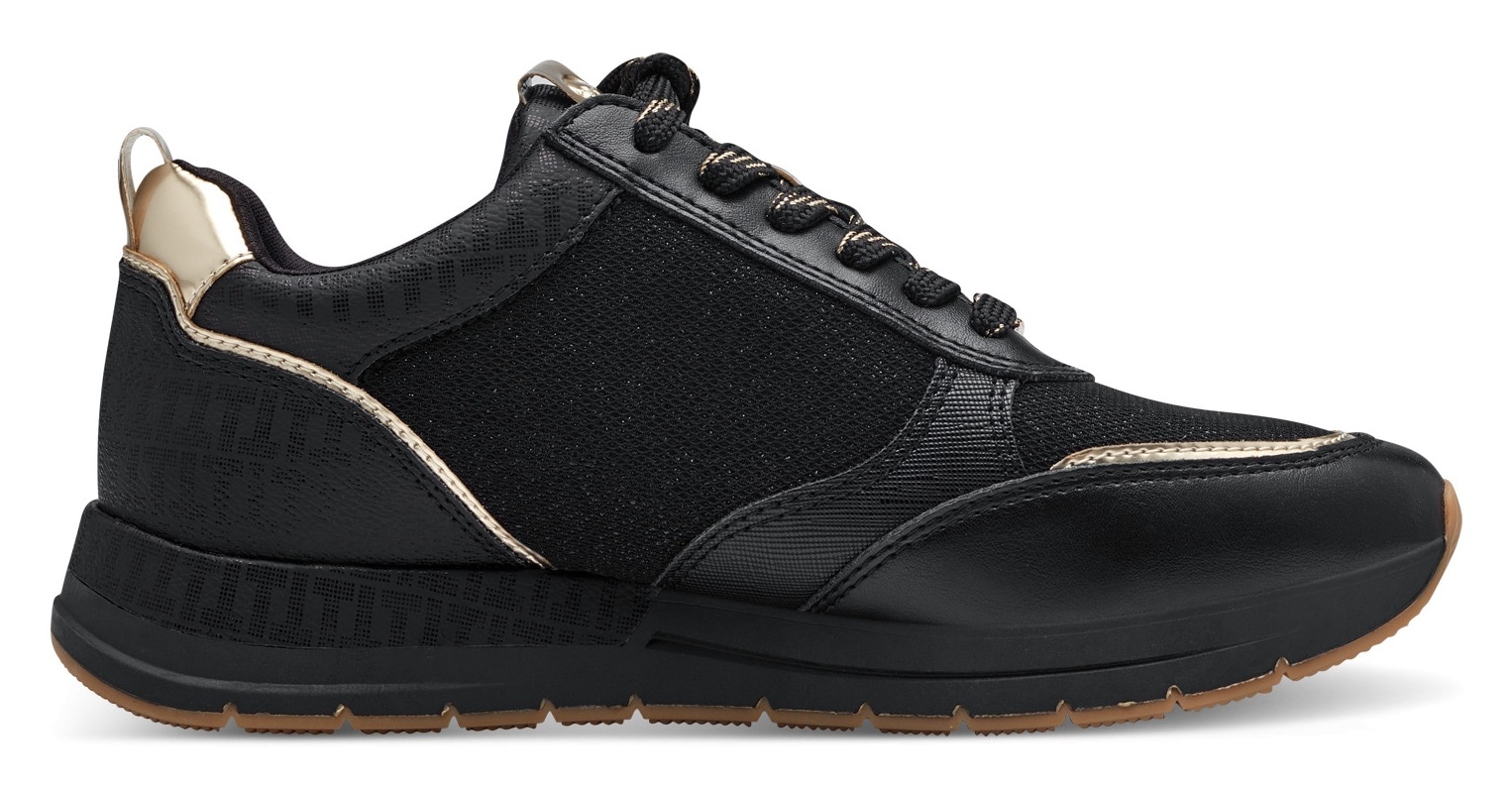 Tamaris Keilsneaker, Freizeitschuh, Halbschuh, Schnürschuh, trendige Metallic-Details