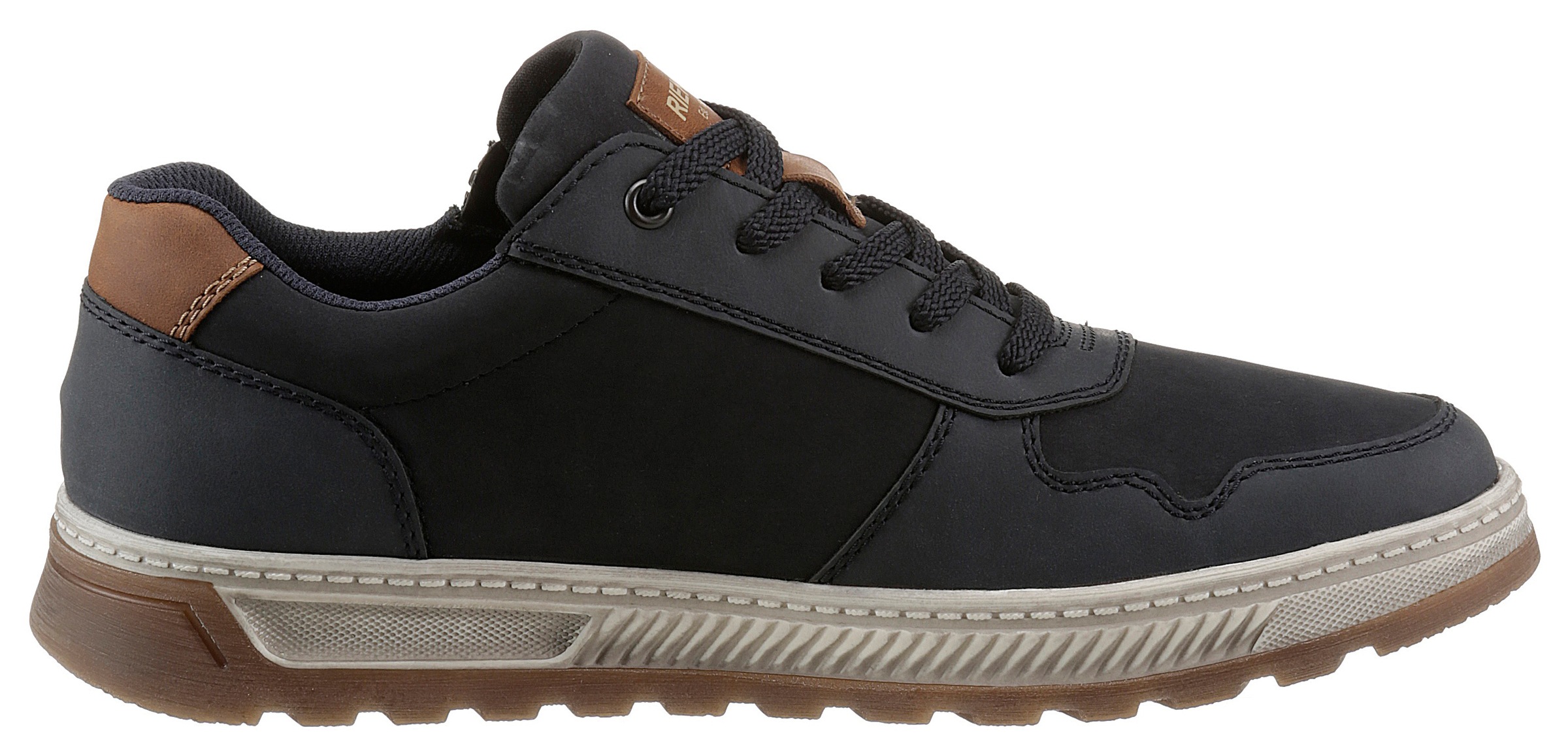 Rieker Sneaker, Freizeitschuh, Halbschuh, Schnürschuh mit Kontrastbesatz