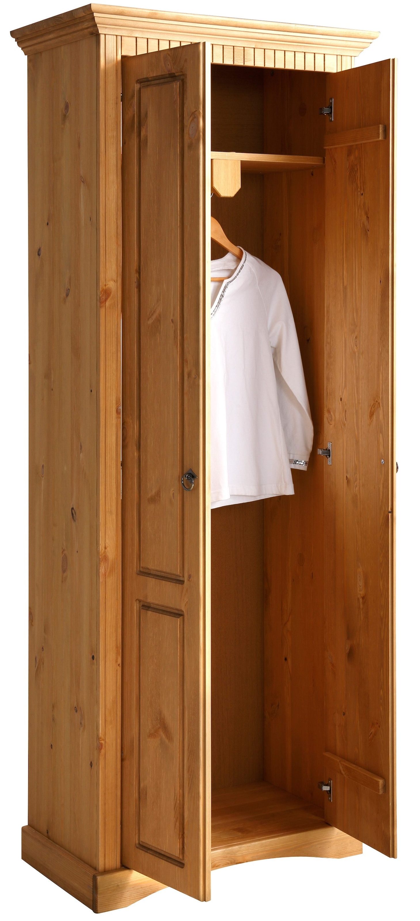 Home affaire Garderobenschrank »Rustic«, aus massiver Kiefer, Breite 71 cm, Kassettenoptik