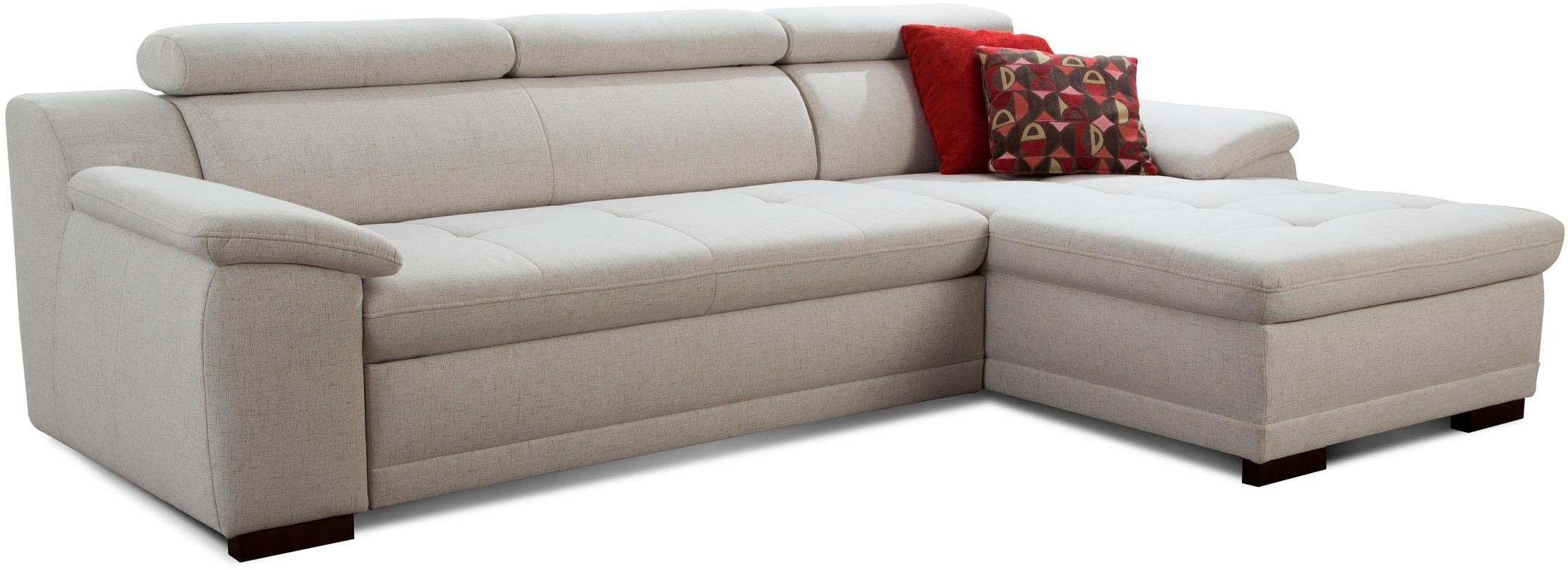 sit&more Ecksofa »Andiamo L-Form«, wahlweise mit Bettfunktion, inklusive Kopfteilverstellung