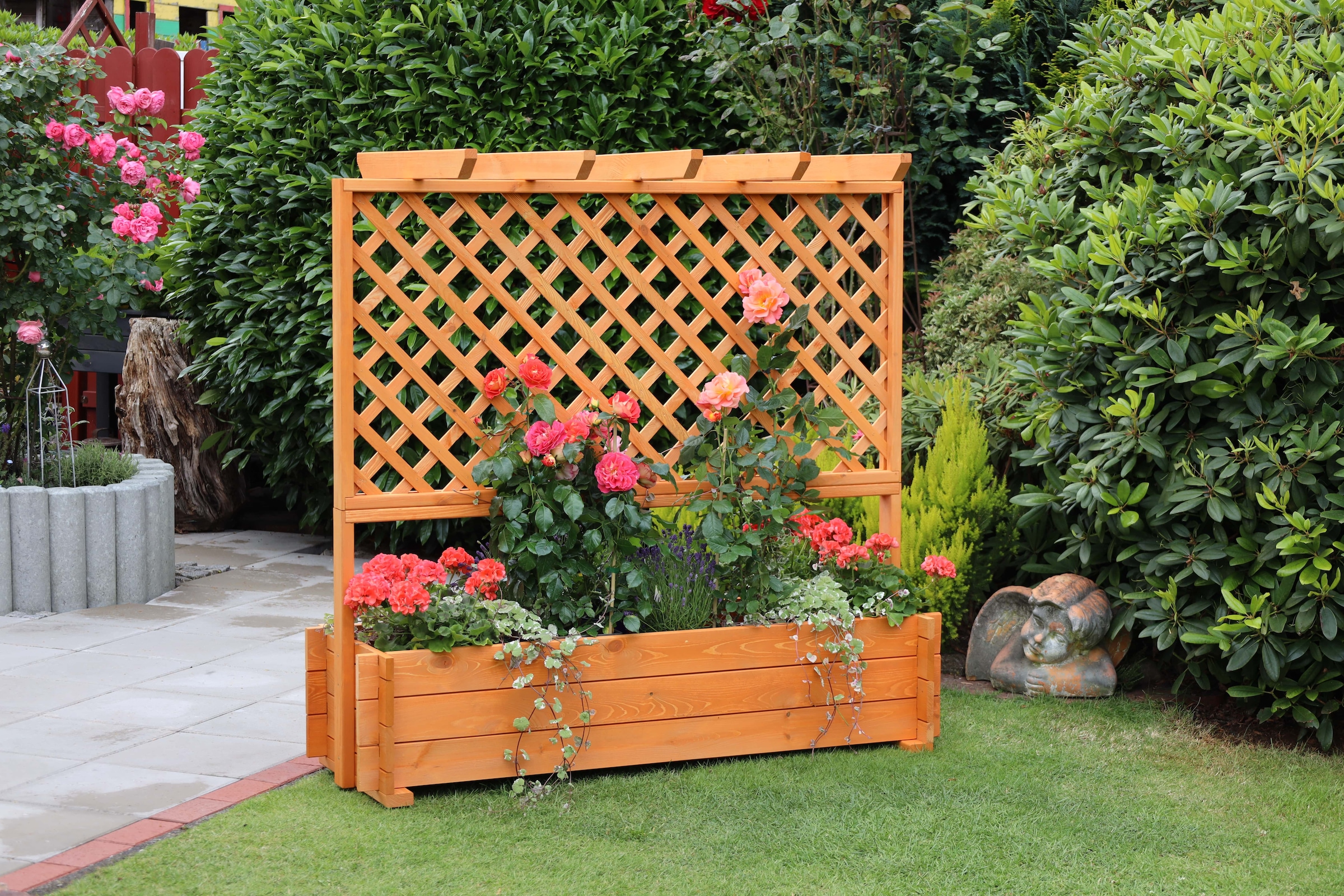 promadino Spalier, Pergola mit Pflanzkasten, BxTxH: 140x65x140 cm