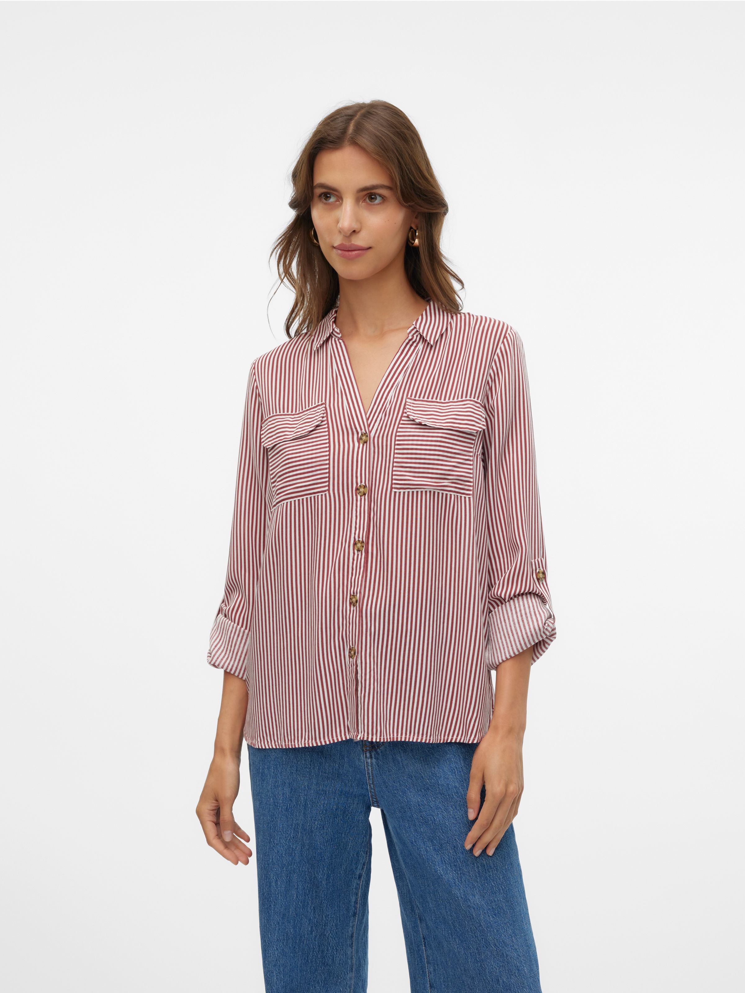 Vero Moda Hemdbluse »VMBUMPY L/S SHIRT NEW WVN GA NOOS« Viskose, regular fit