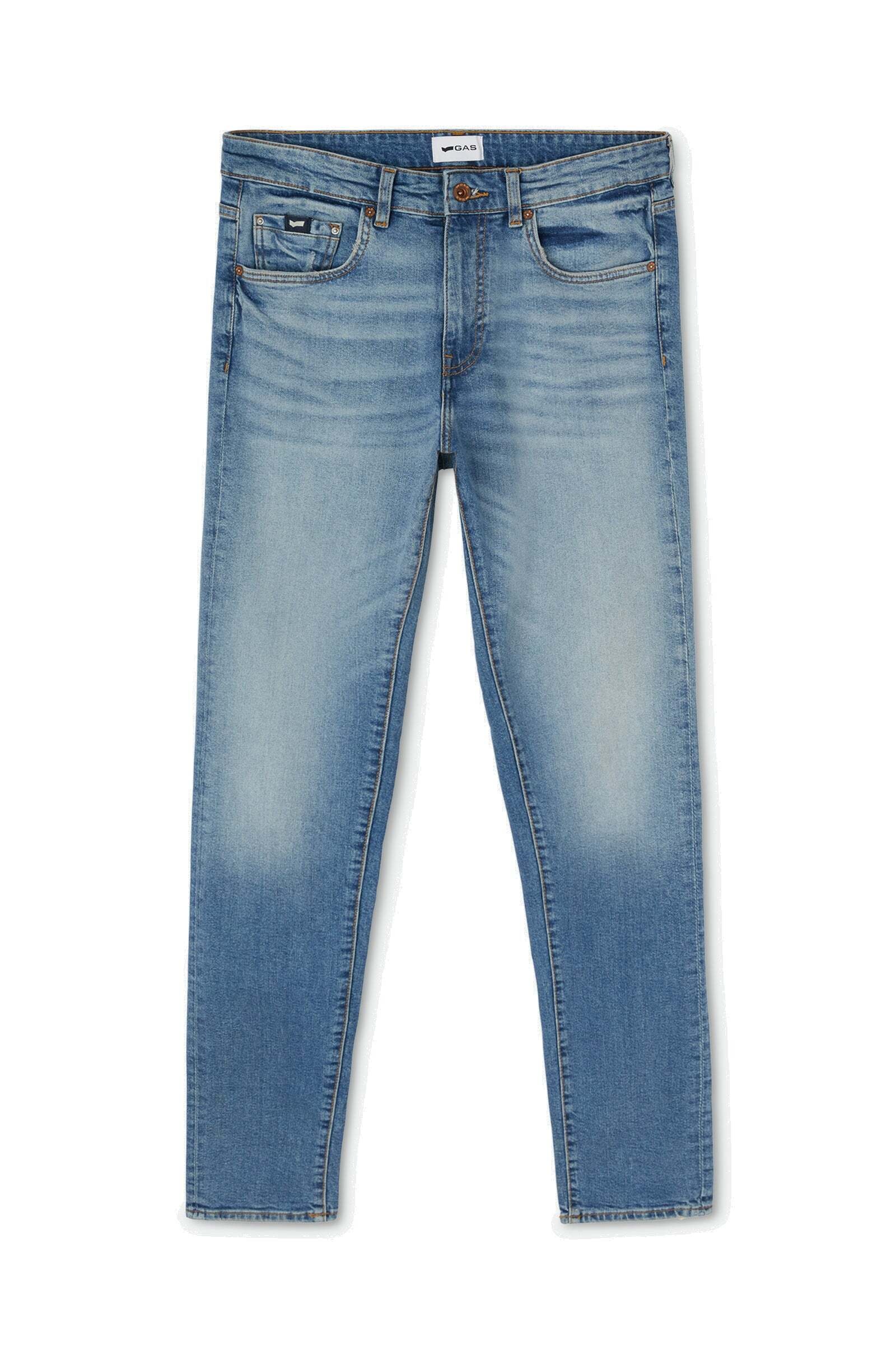Gas Blau Slim-Fit-Jeans "Gas Jeans Albert Simple Rev"