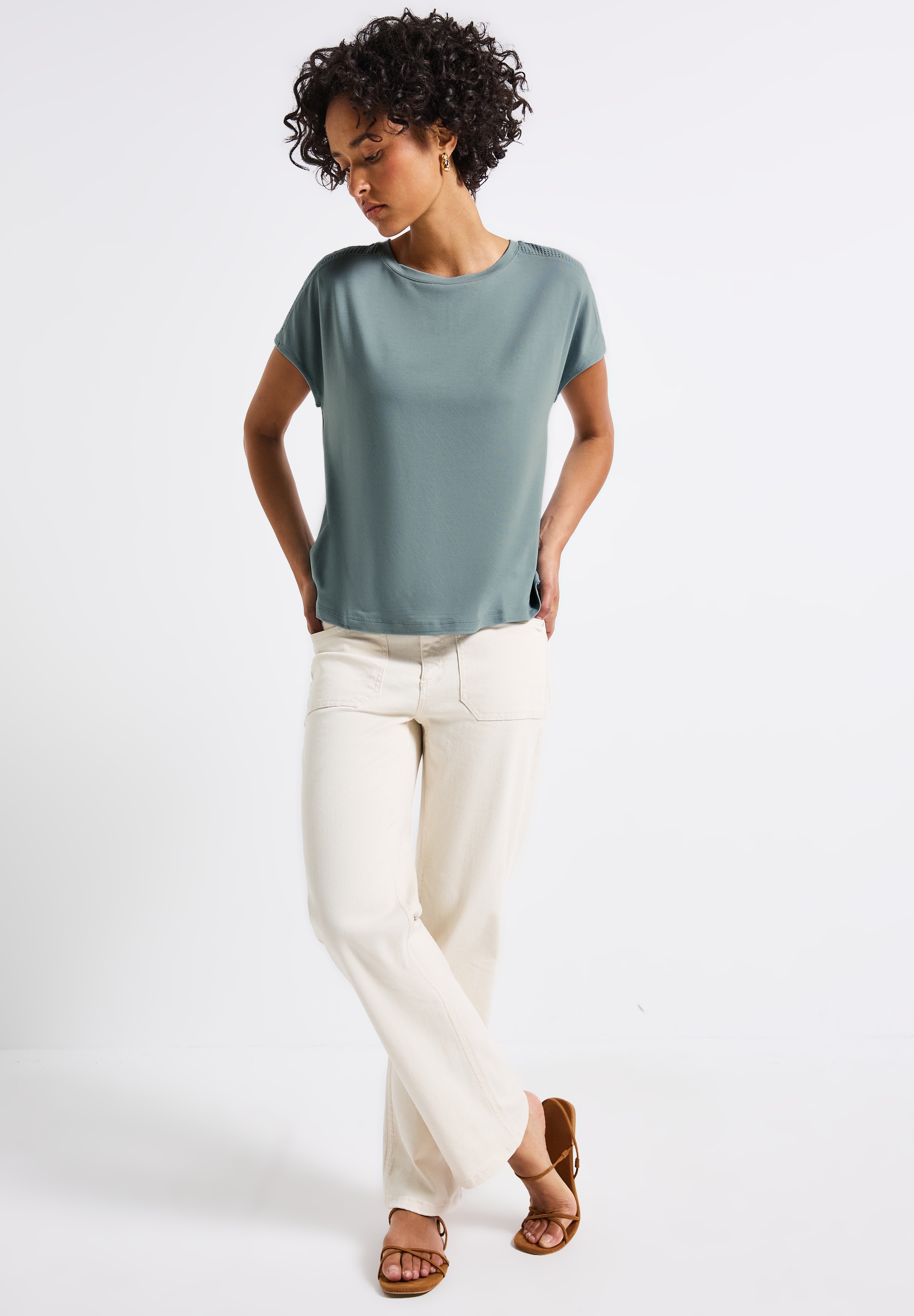 STREET ONE Shirttop, mit Mesh-Detail
