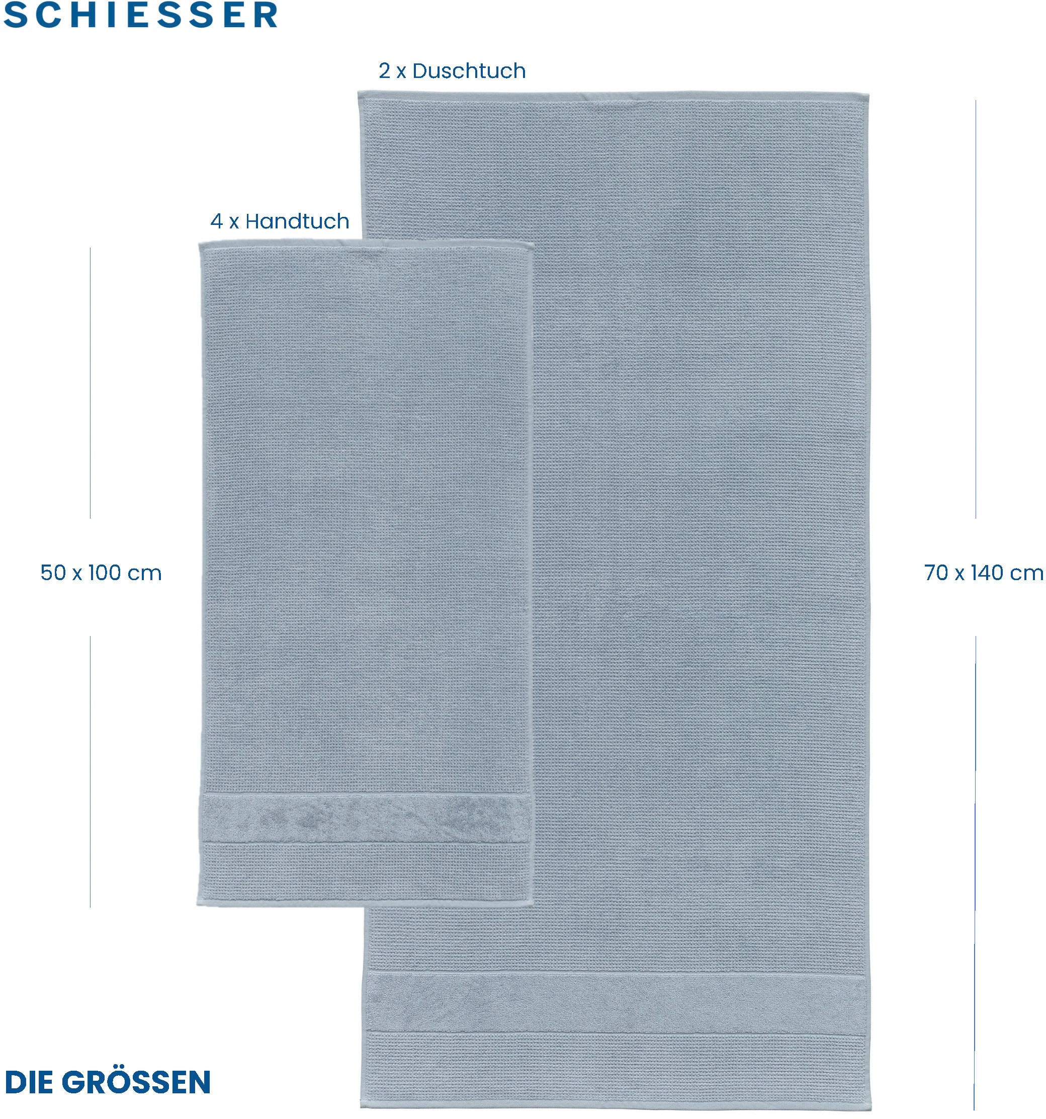 Schiesser Handtücher »Turin shoppen 4er aus im | MADE Reiskorn-Optik, IN OEKO-TEX®-zertifiziert Jelmoli-Versand GREEN (4 St.), online Baumwolle«, by Set 100