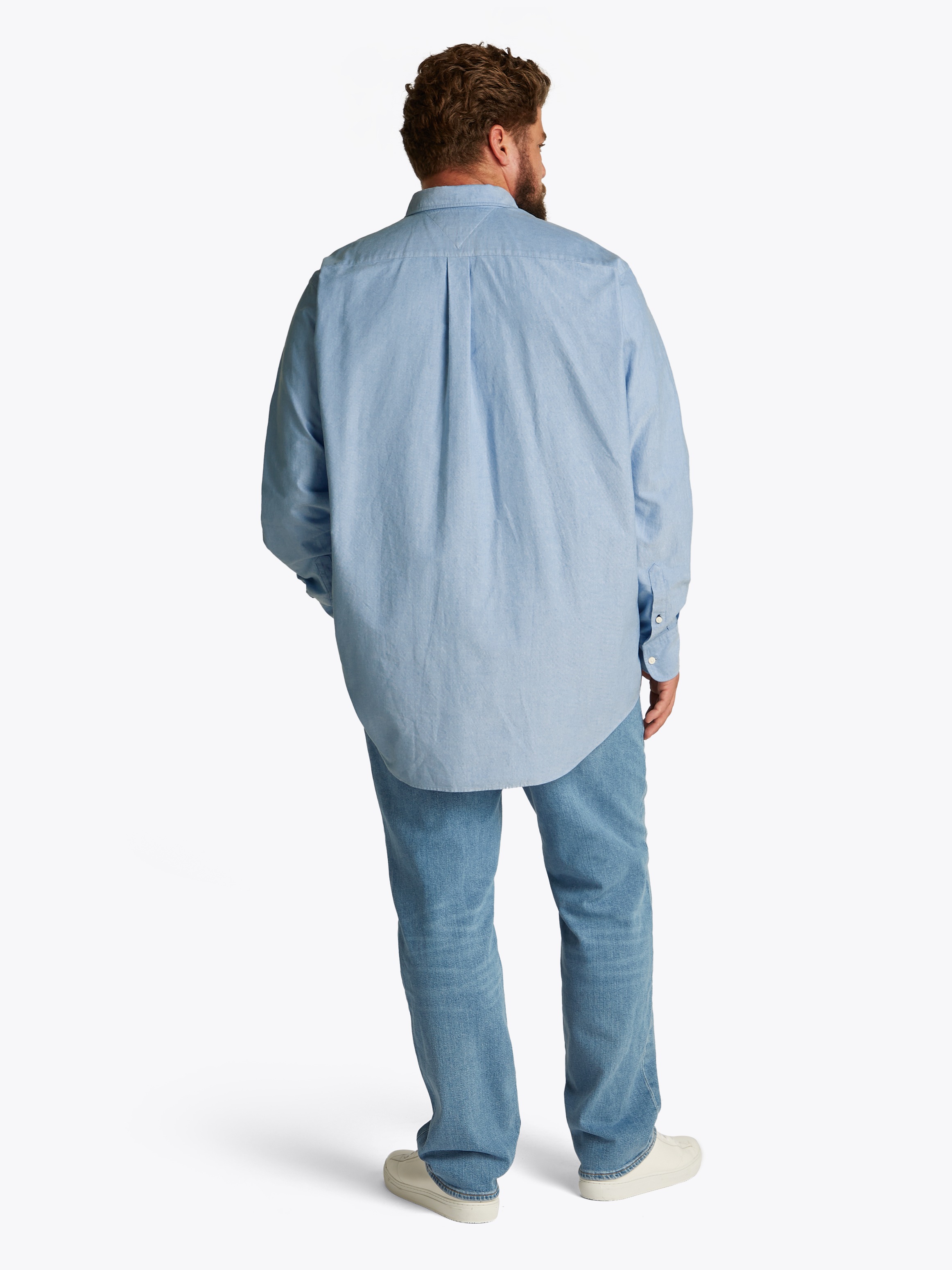 Tommy Hilfiger Big & Tall Langarmhemd »BT-SOLID HERITAGE OXFORD S-B«, in Grossen Grössen, Logostickerei