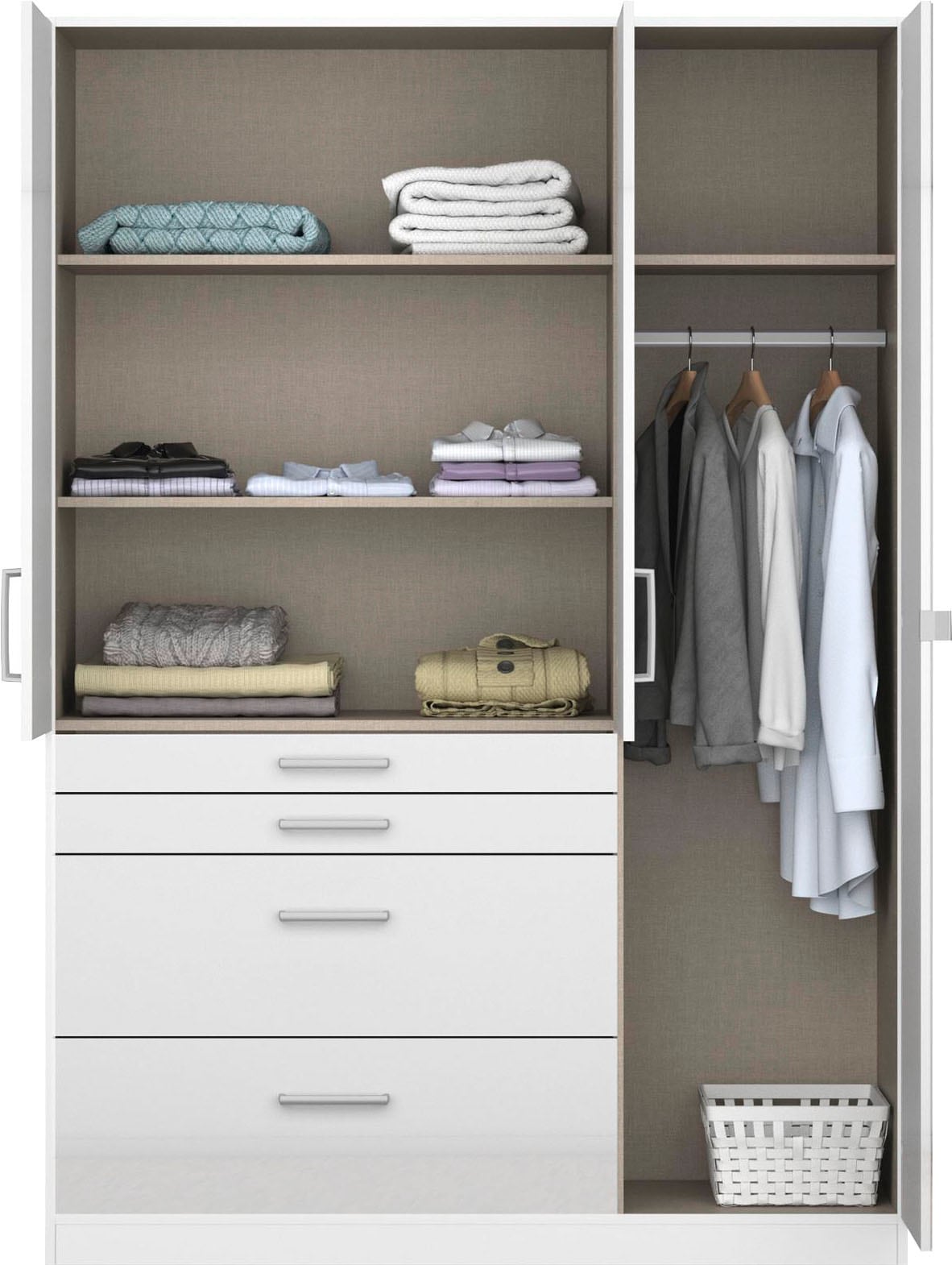 rauch Drehtürenschrank »Kleiderschrank Schrank Garderobe Garderobenschrank Topseller HOMBURG«, mit Spiegel, oberer Schubkasten mit Einteilung MADE IN GERMANY