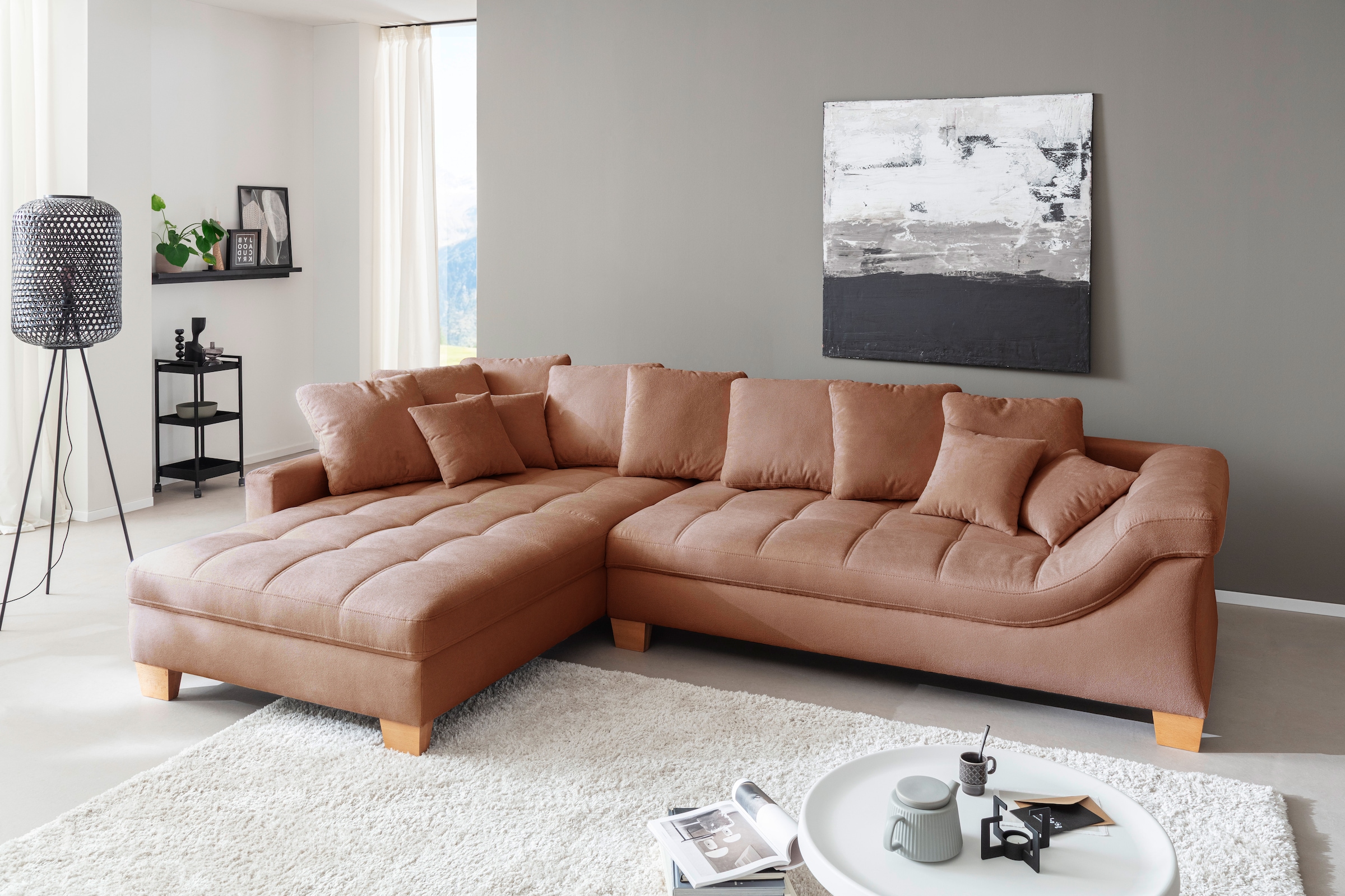 Mr. Couch Ecksofa "Bologna, L-Form, mit Kaltschaum" bis 140 kg pro Sitzplatz belastbar