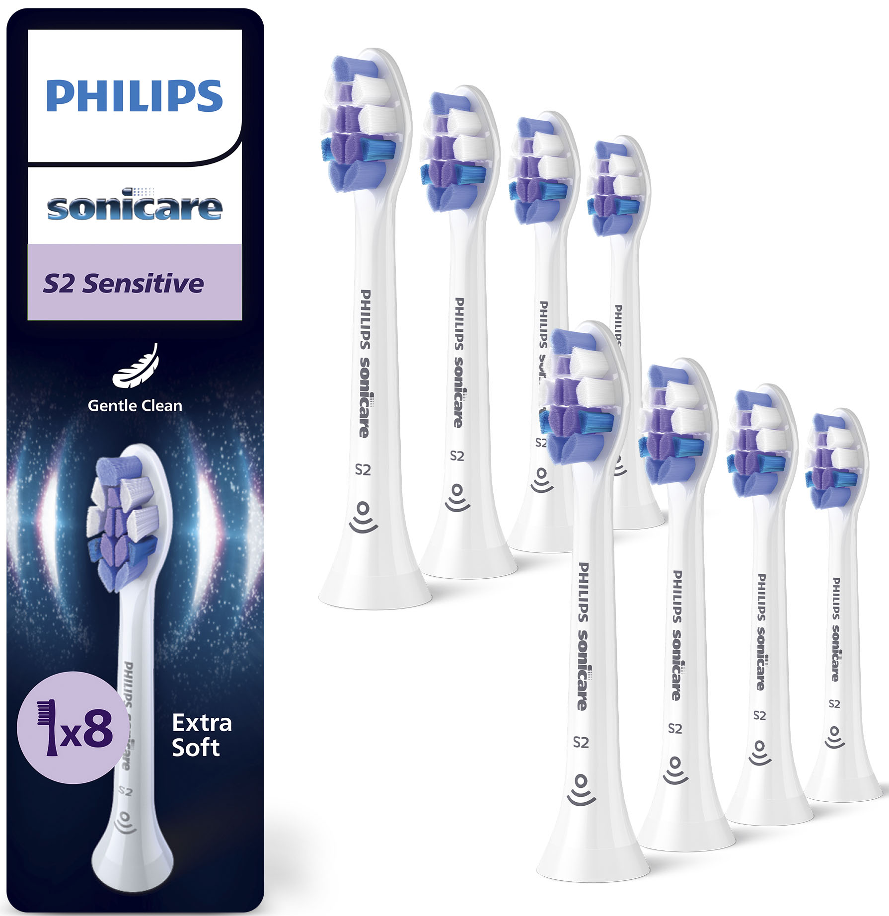 Philips Sonicare Aufsteckbürsten "S Sensitive" für empfindliche Zähne und Zahnfleisch, für jedes Sonicare Handstück