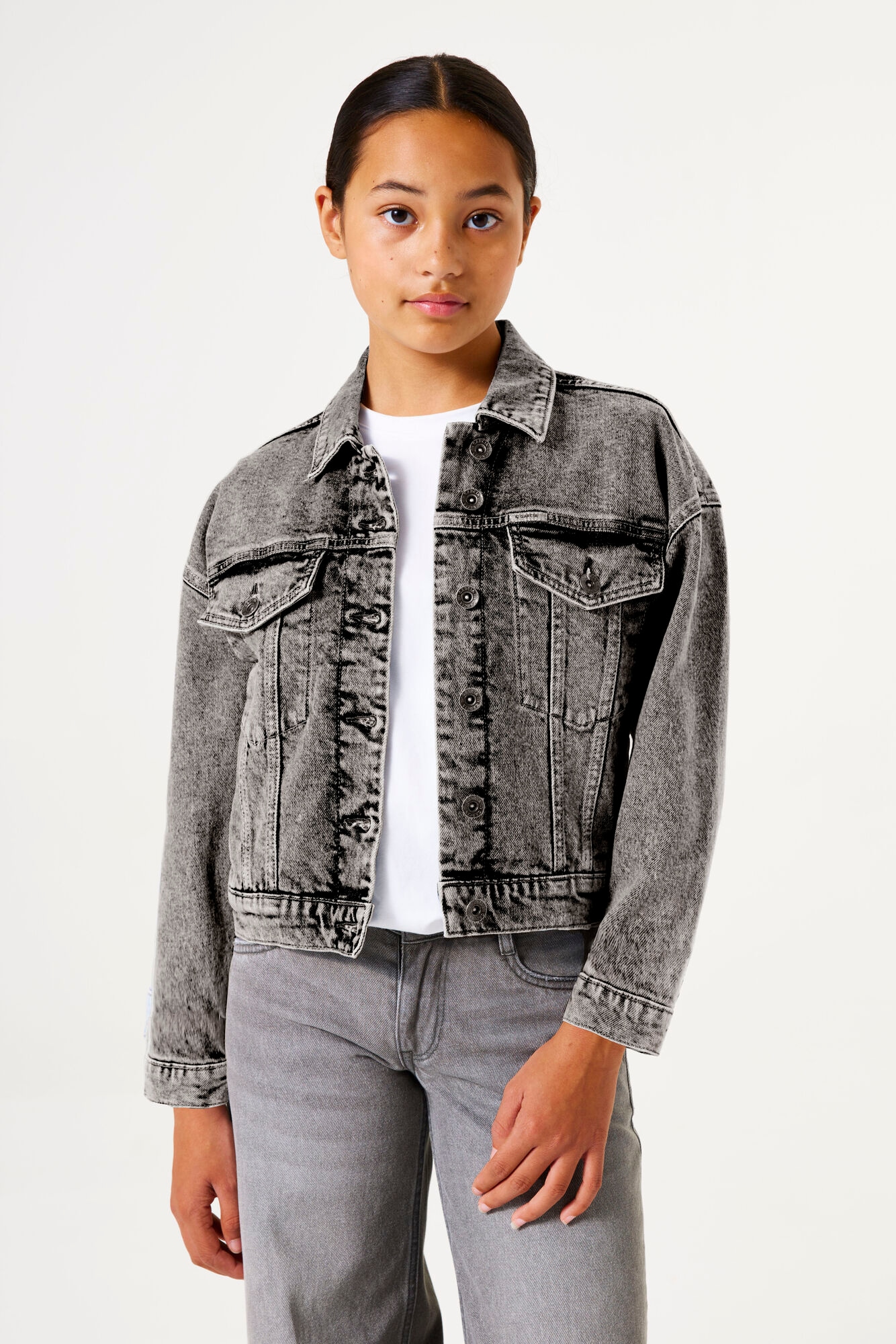 Garcia Jeansjacke ohne Kapuze mit Stretch und Knopfleiste
