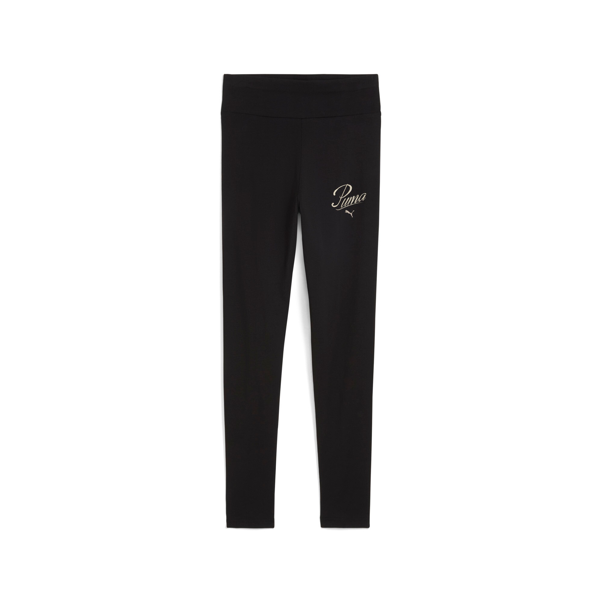 PUMA Leggings »ESS SCRIPT HIGH-WAIST LEGGINGS G« sportlicher Look, aus Baumwolle und Elasthan, pflegeleicht