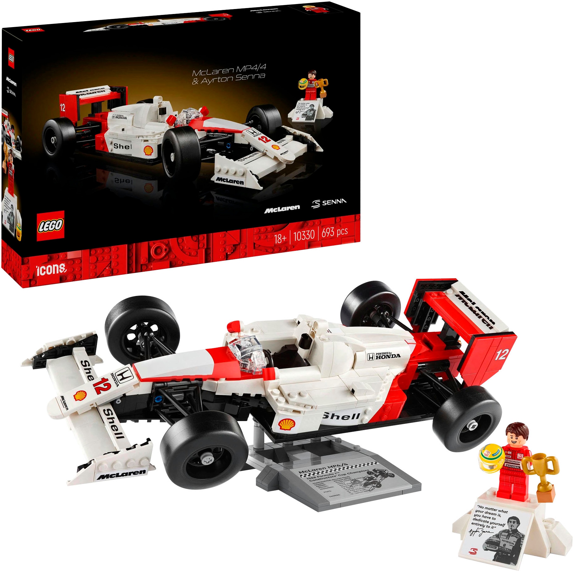 LEGO Konstruktionsspielsteine "McLaren MP4/4 & Ayrton Senna (10330), LEGO Icons" Made in Europe