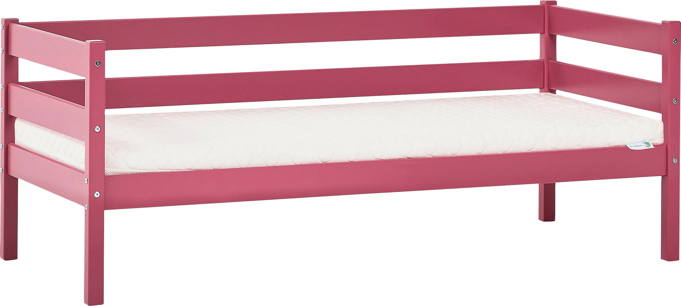 Hoppekids Einzelbett "ECO Comfort Kinderbett, Kiefer Massivholz, Jugendbett inkl. Rollrost" 70x160 cm, wahlweise in verschieden Farben/ Matratze/ Absturzsicherung