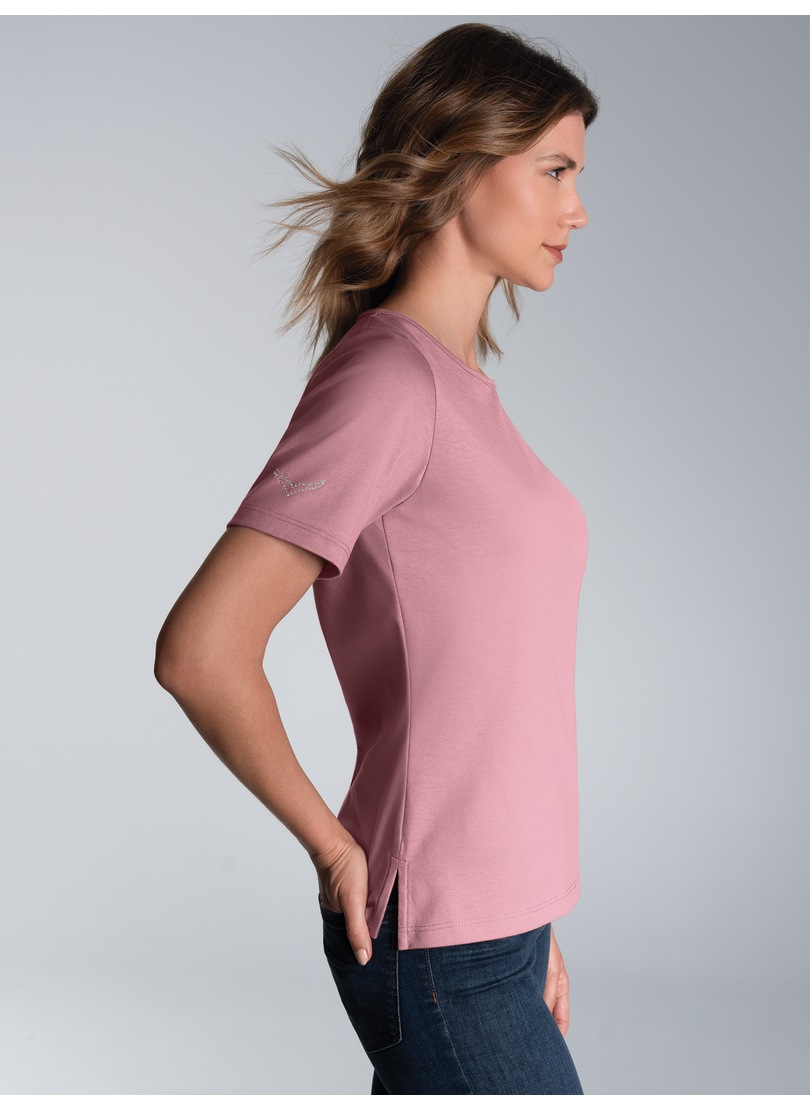 Trigema T-Shirt »TRIGEMA T-Shirt DELUXE Baumwolle mit Kristallsteinen« 1 Stk.
