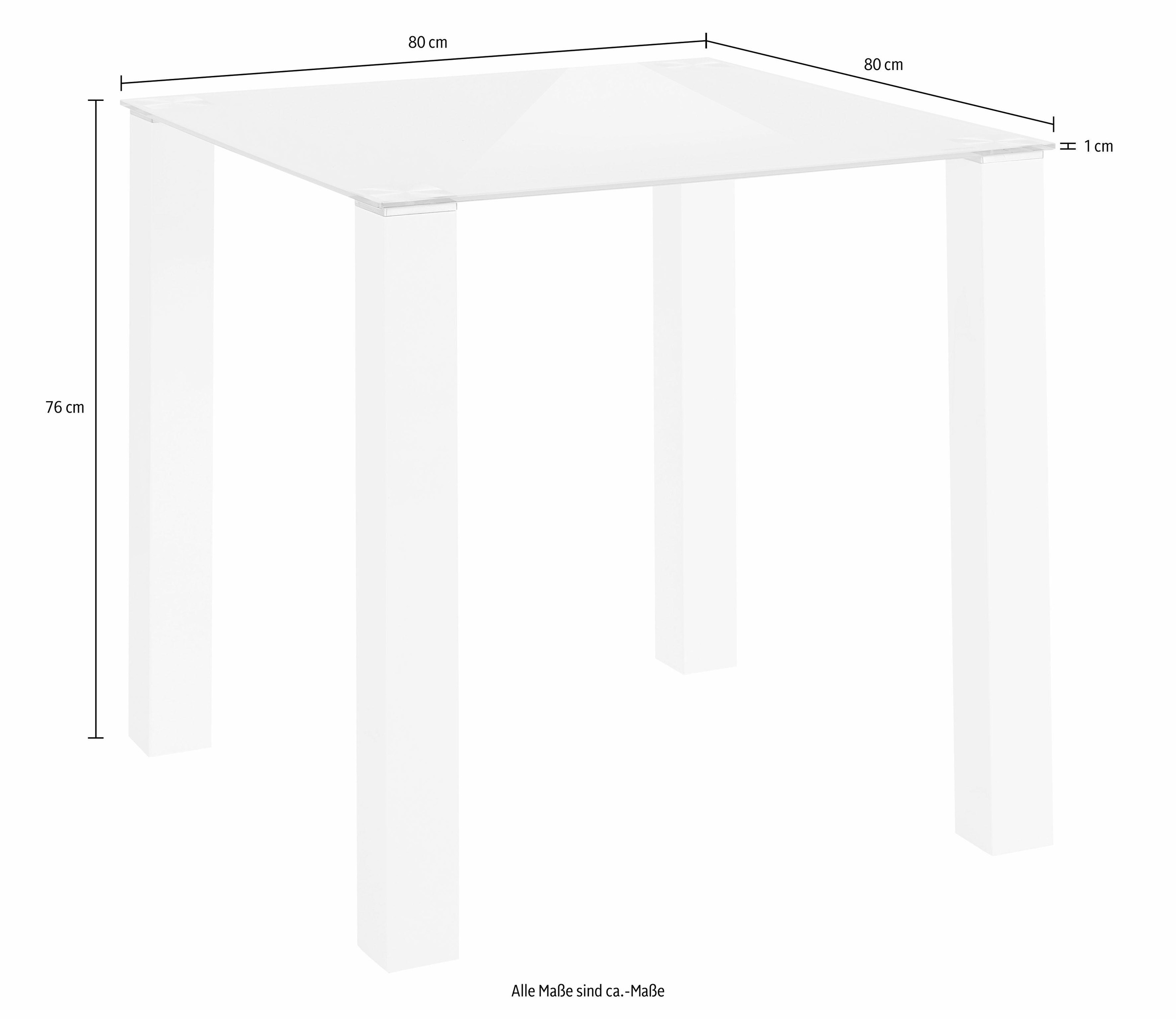 Jelmoli-Versand Glastisch, INOSIGN | mit 80 online (Set, Breite cm tlg.), 5 bestellen Essgruppe,