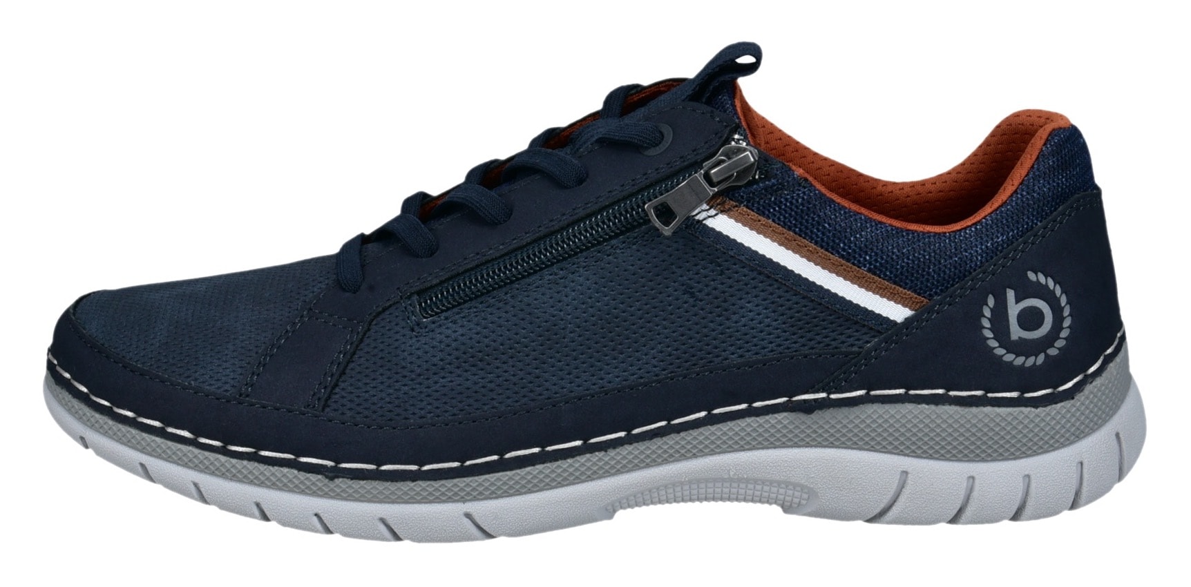 bugatti Slip-On Sneaker, Freizeitschuh, Halbschuh, Slipper mit Kontrast-Rahmennaht