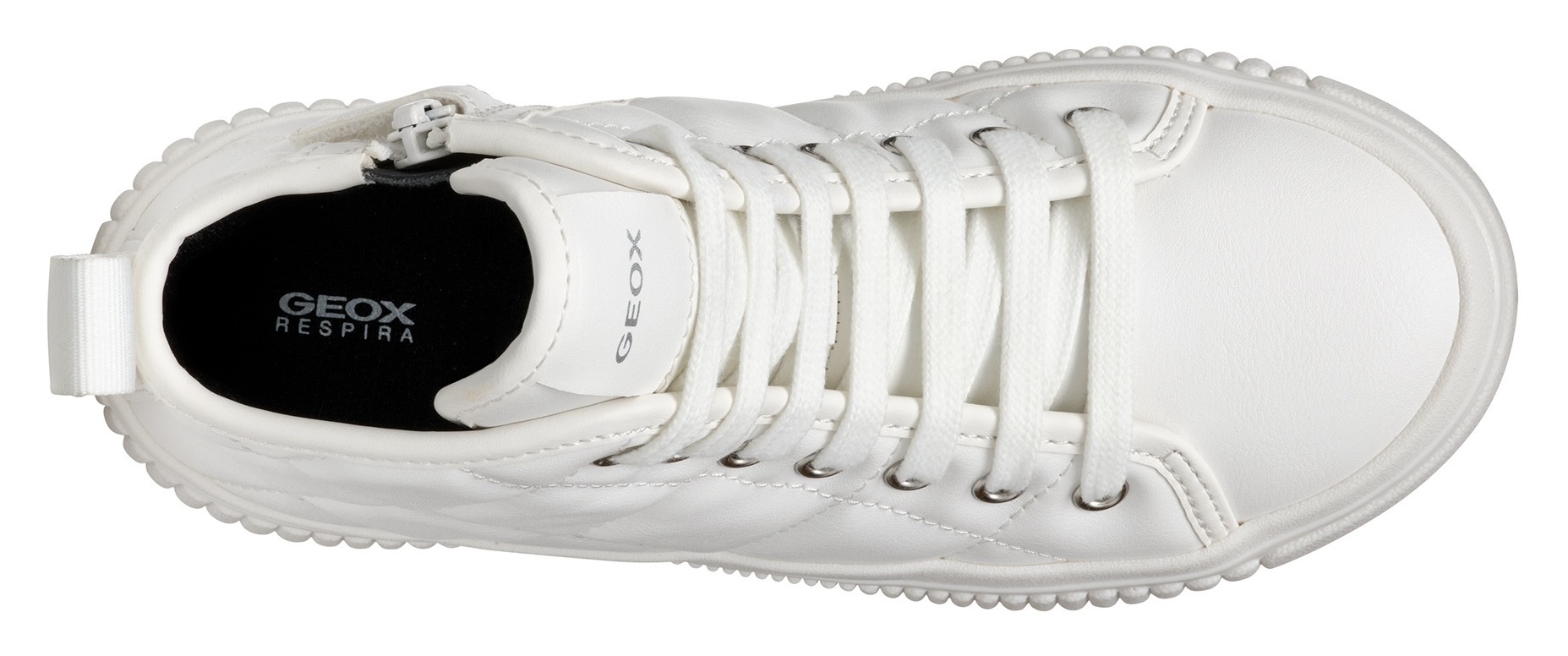 Geox Sneaker »J LAQUINNY GIRL B«, High Top Sneaker, Schnürboots, Freizeitschuh mit Reissverschluss
