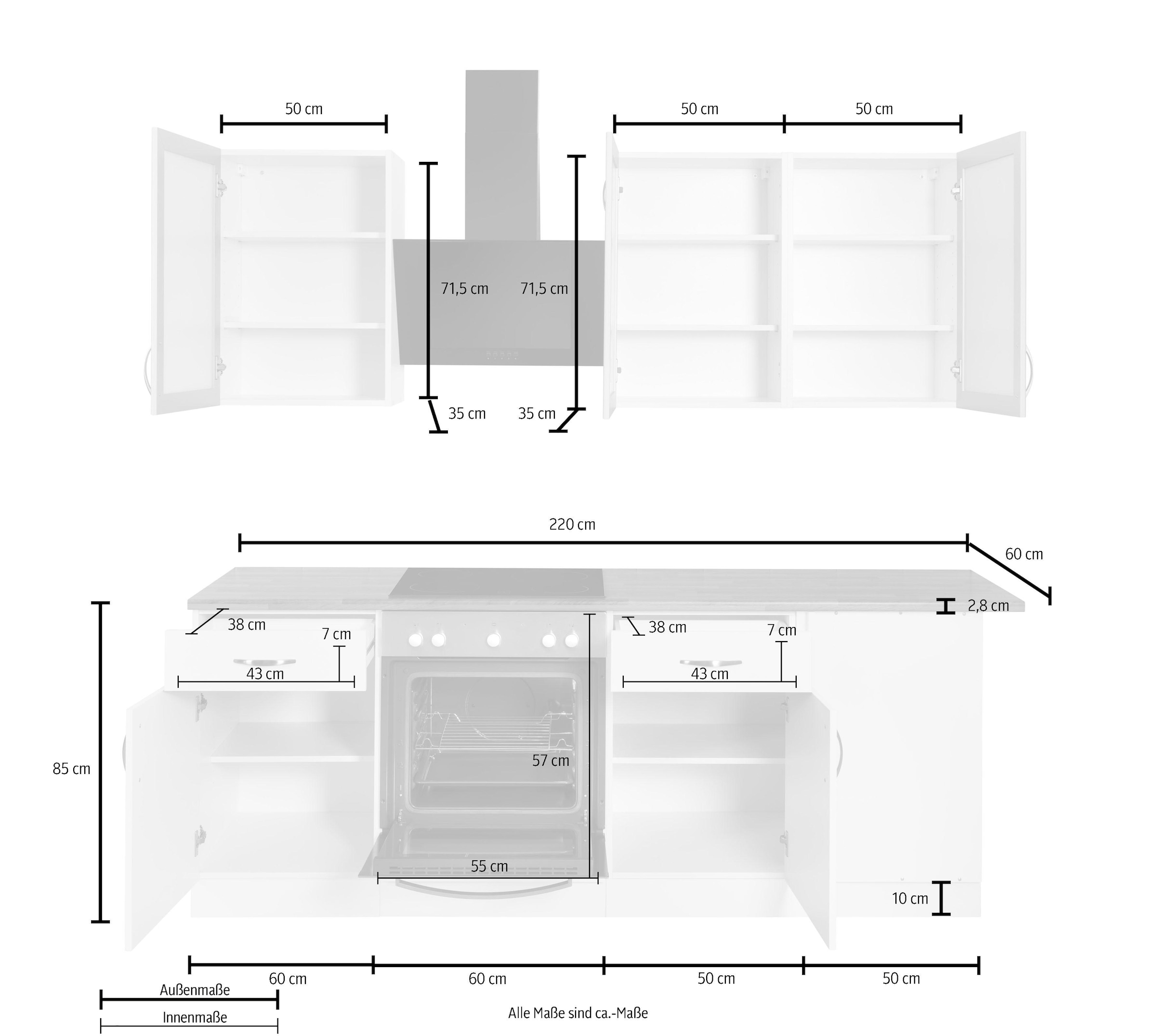 ❤ wiho Küchen Winkelküche »Peru«, mit E-Geräten, Stellbreite 220 x 245 cm  kaufen im Jelmoli-Online Shop