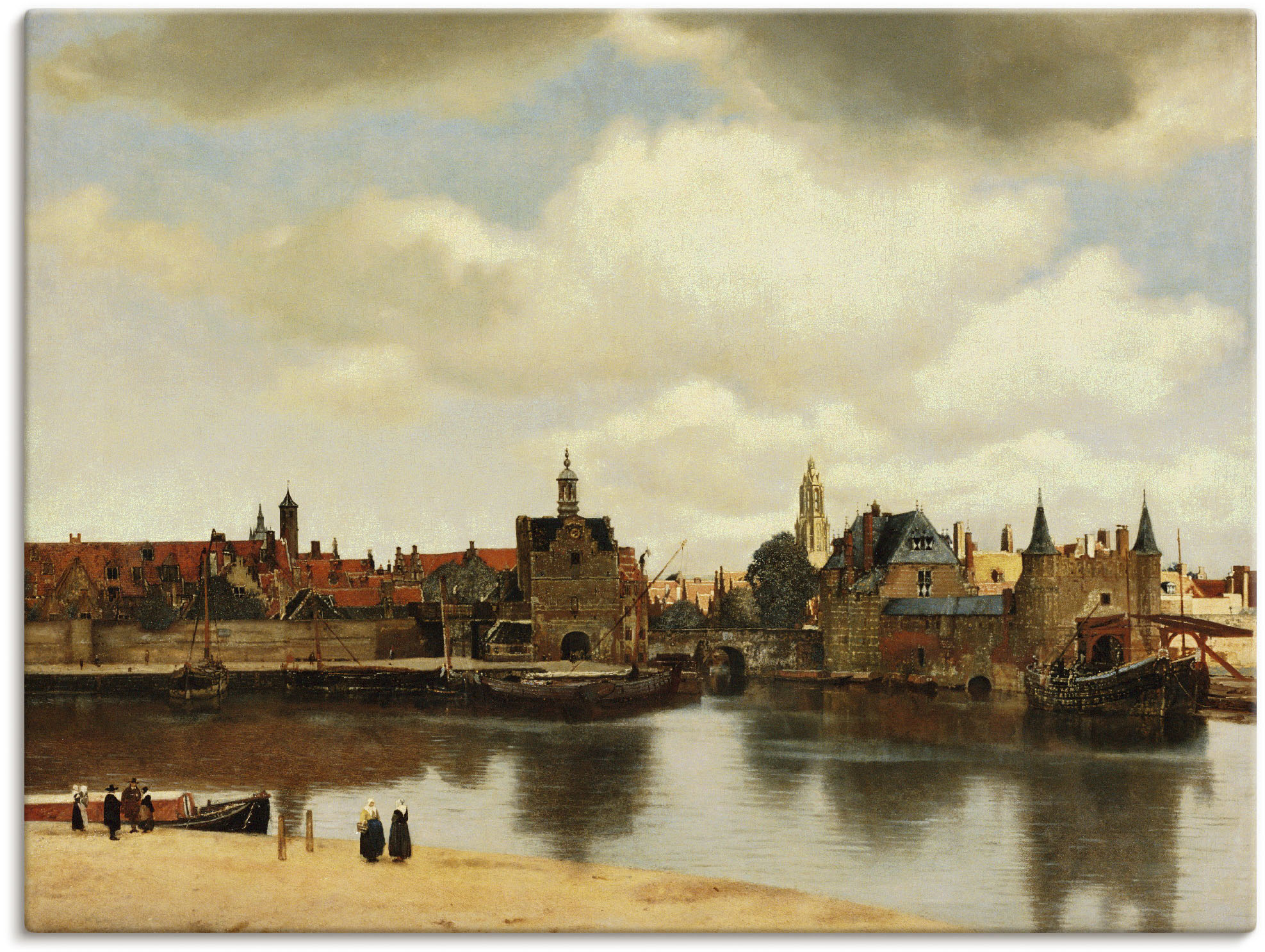Artland Leinwandbild "Ansicht der Stadt Delft. Um 1660" Niederlande 1 Stk. tlg. auf Holzrahmen gespannt
