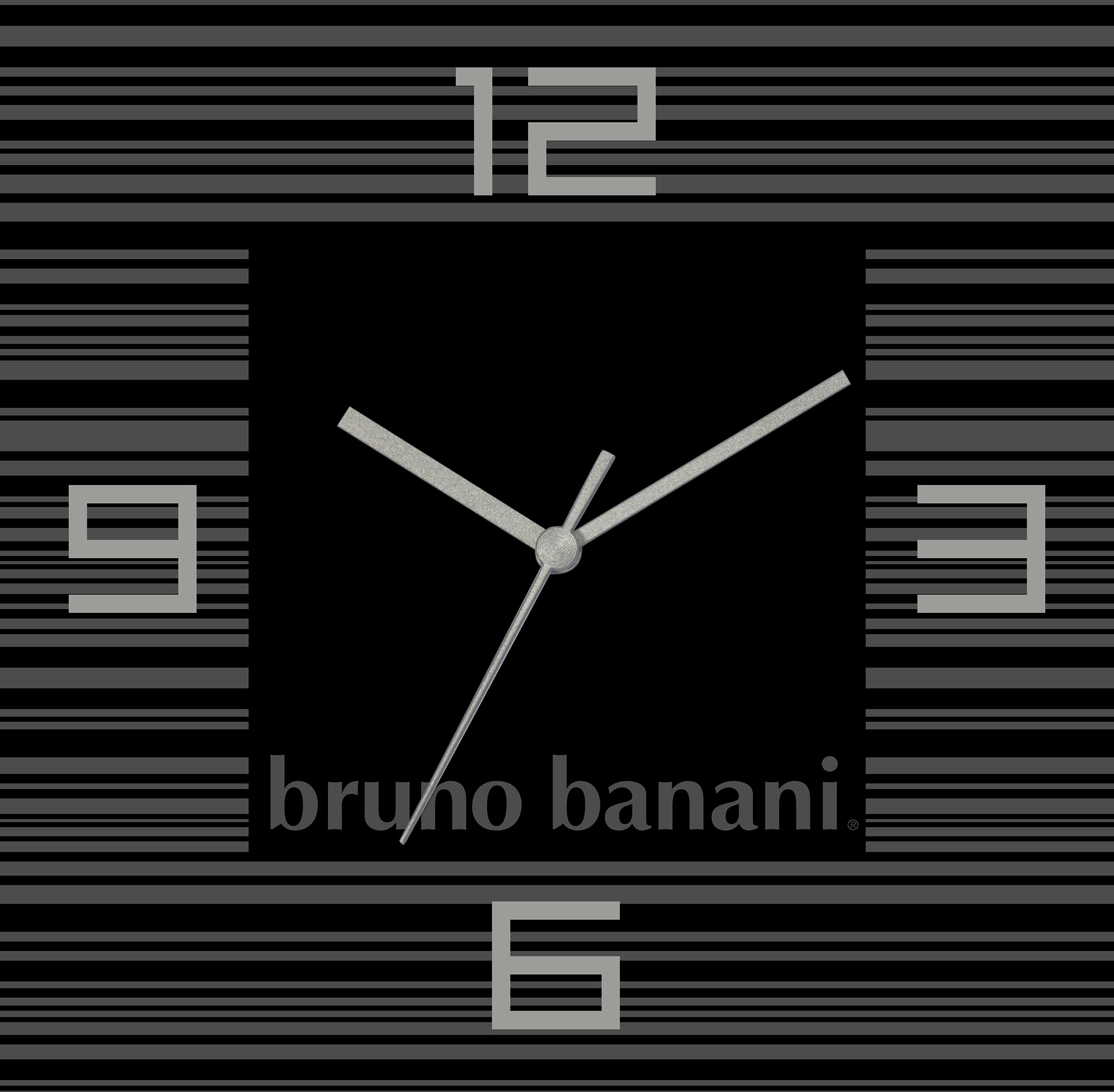 Bruno Banani Wanduhr »Thin Stripes auf Alu«, analog, 30 cm