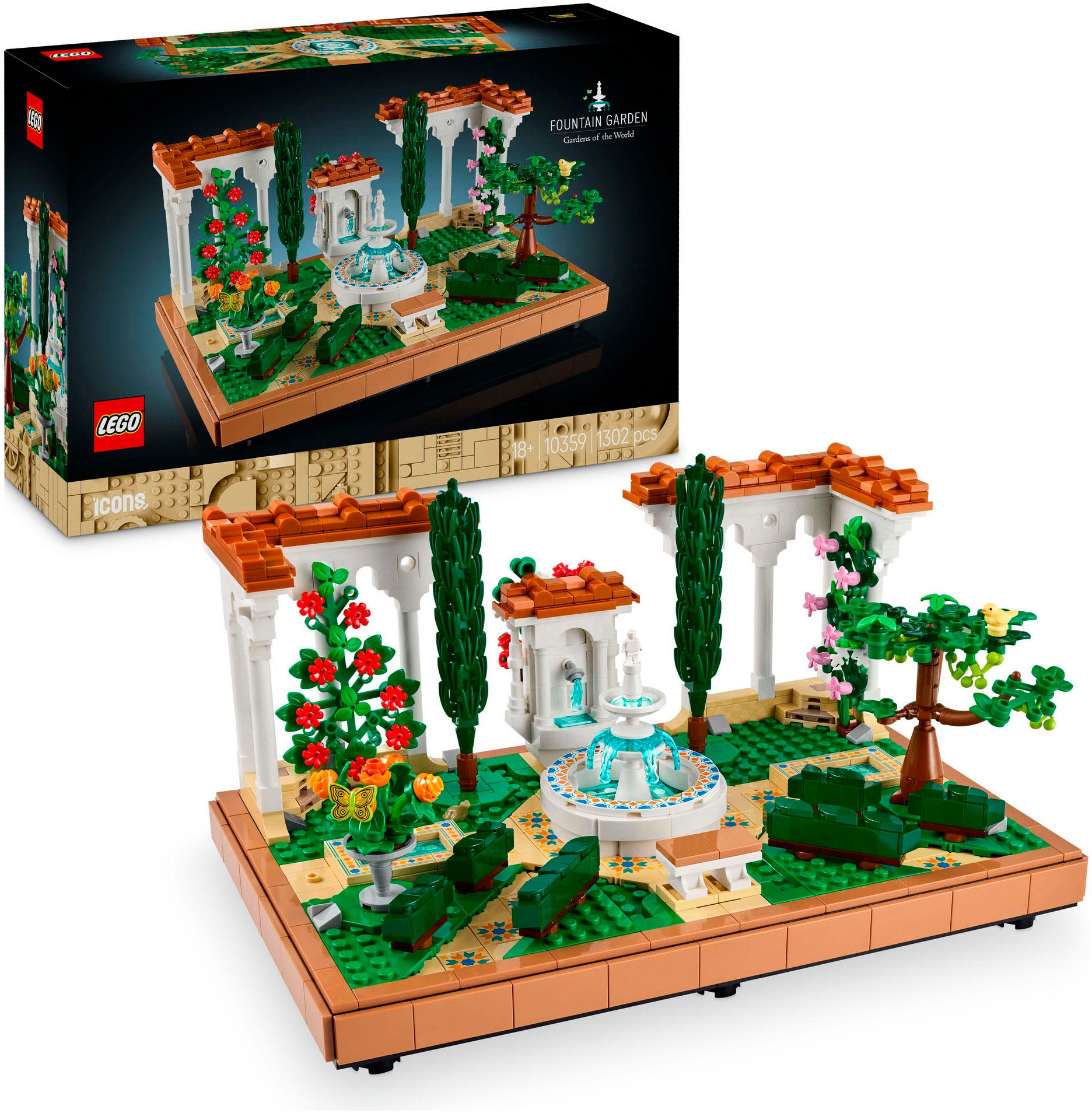 LEGO Konstruktionsspielsteine "Springbrunnengarten (10359), LEGO Icons" Made in Europe