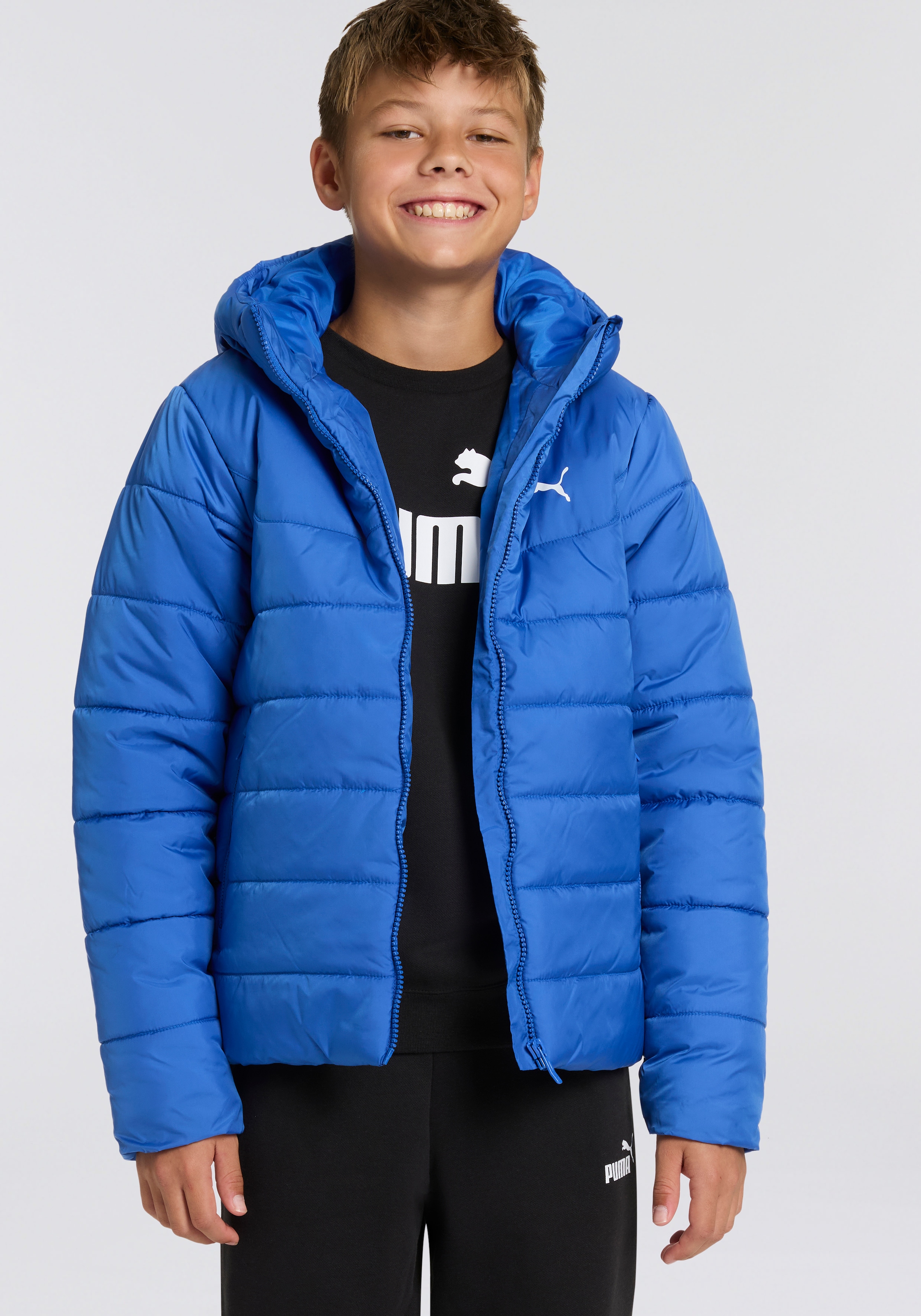 PUMA Winterjacke »ESS HOODED PADDED JACKET« mit Kapuze mit Kapuze, wasserabweisend, wärmeisolierend, mit Eingrifftaschen
