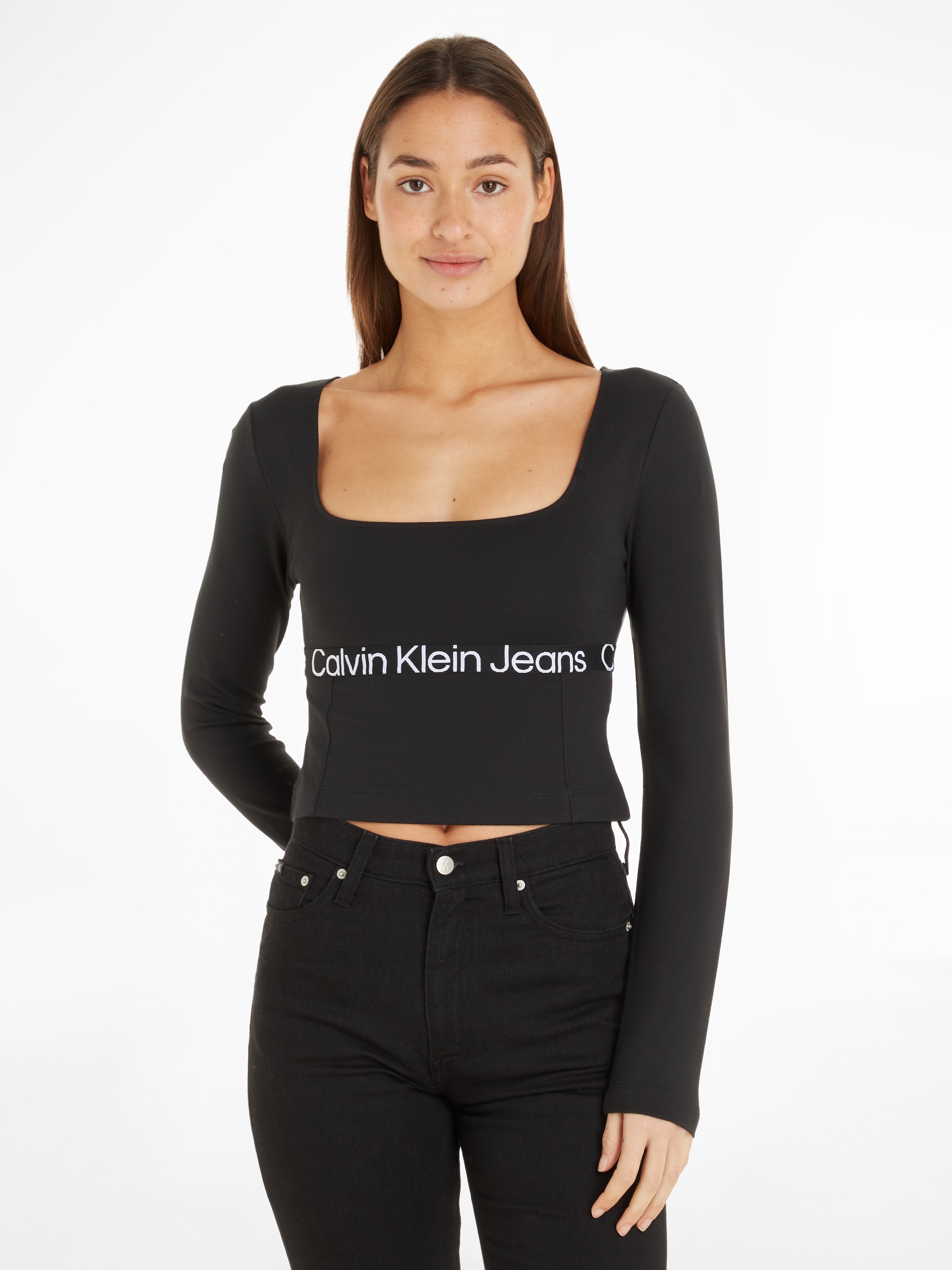 Calvin Klein Jeans online | Jelmoli-Versand TOP« T-Shirt »LOGO LS ELASTIC kaufen MILANO