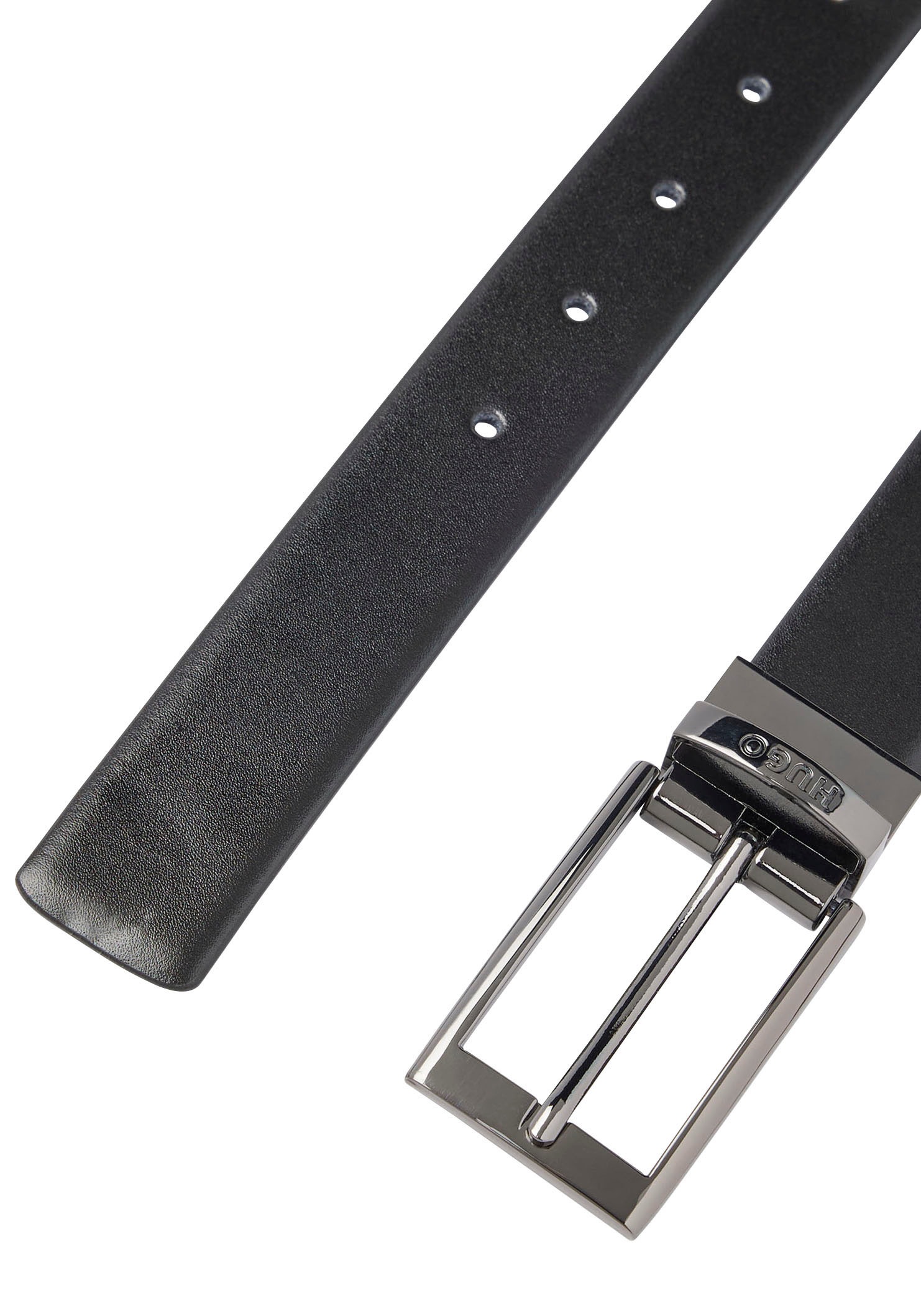 HUGO Ledergürtel, Wendegürtel mit kaufen online Logo-Prägung silberfarbenner | Jelmoli-Versand auf Metall-Schlaufe