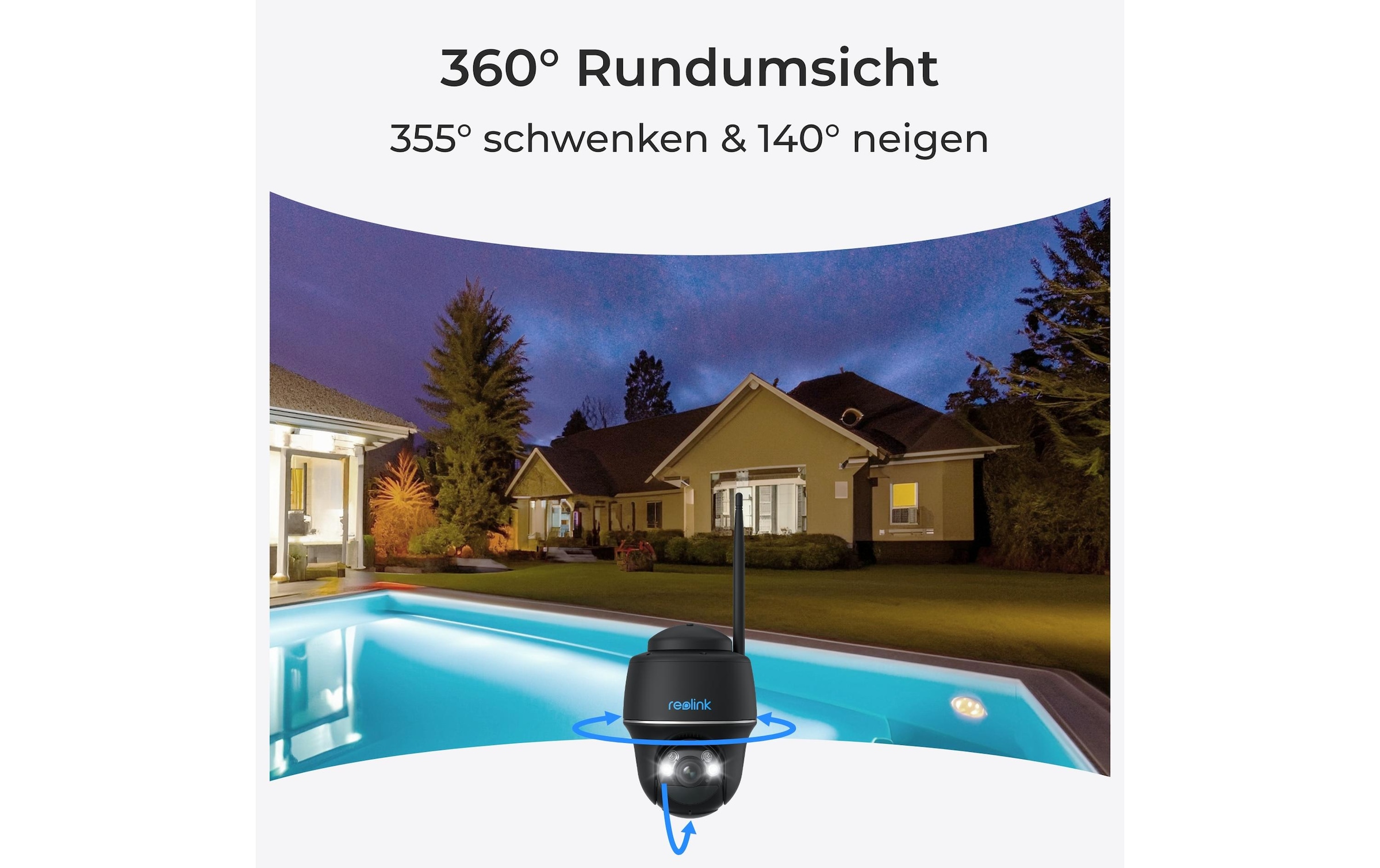 Reolink Überwachungskamera »B430 Schwarz, inkl, Solarpanel«, Aussenbereich