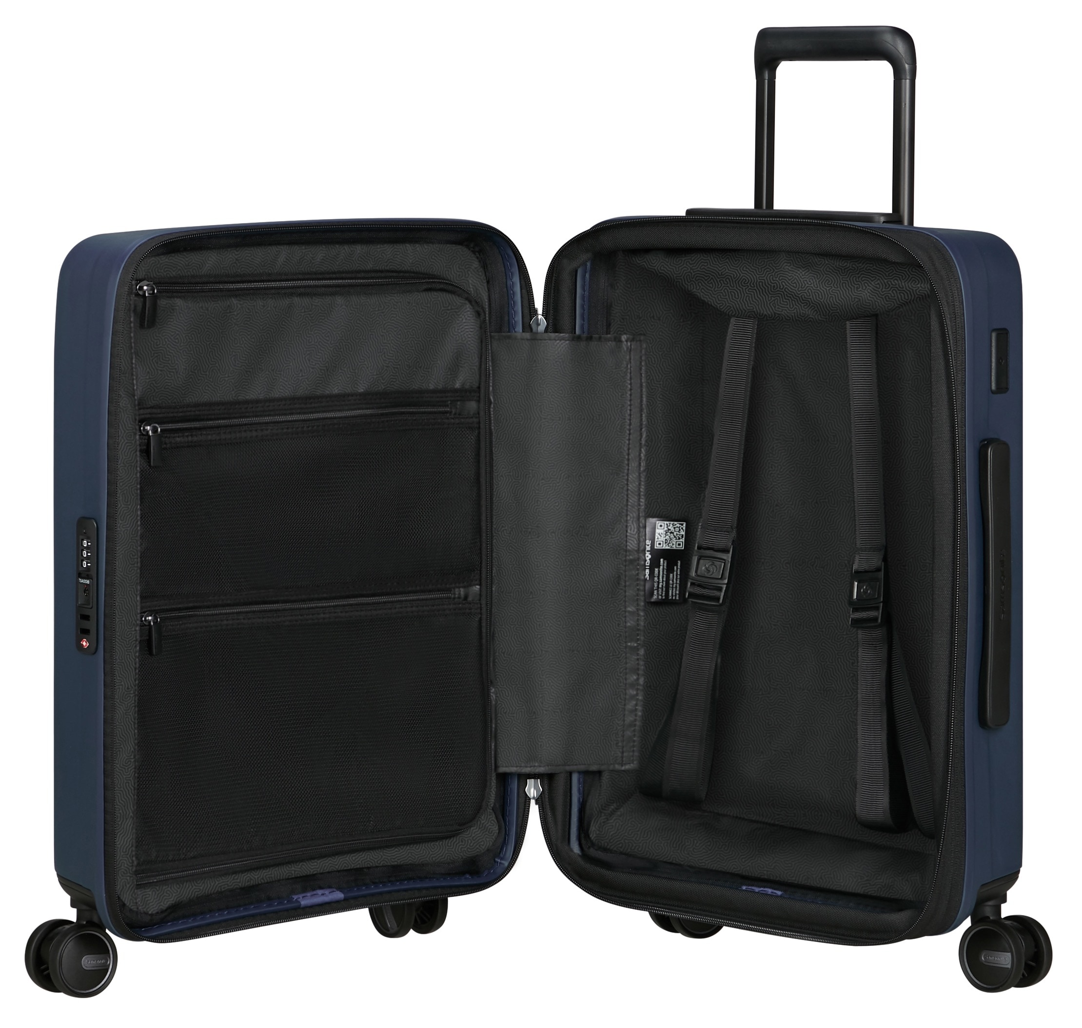Samsonite Hartschalen-Trolley »RESTACKD, verschiedene Grössen und Farben«, (mit Packtaschen), 4 Rollen, Reisekoffer mit TSA Schloss Volumenerweiterung Packtaschen