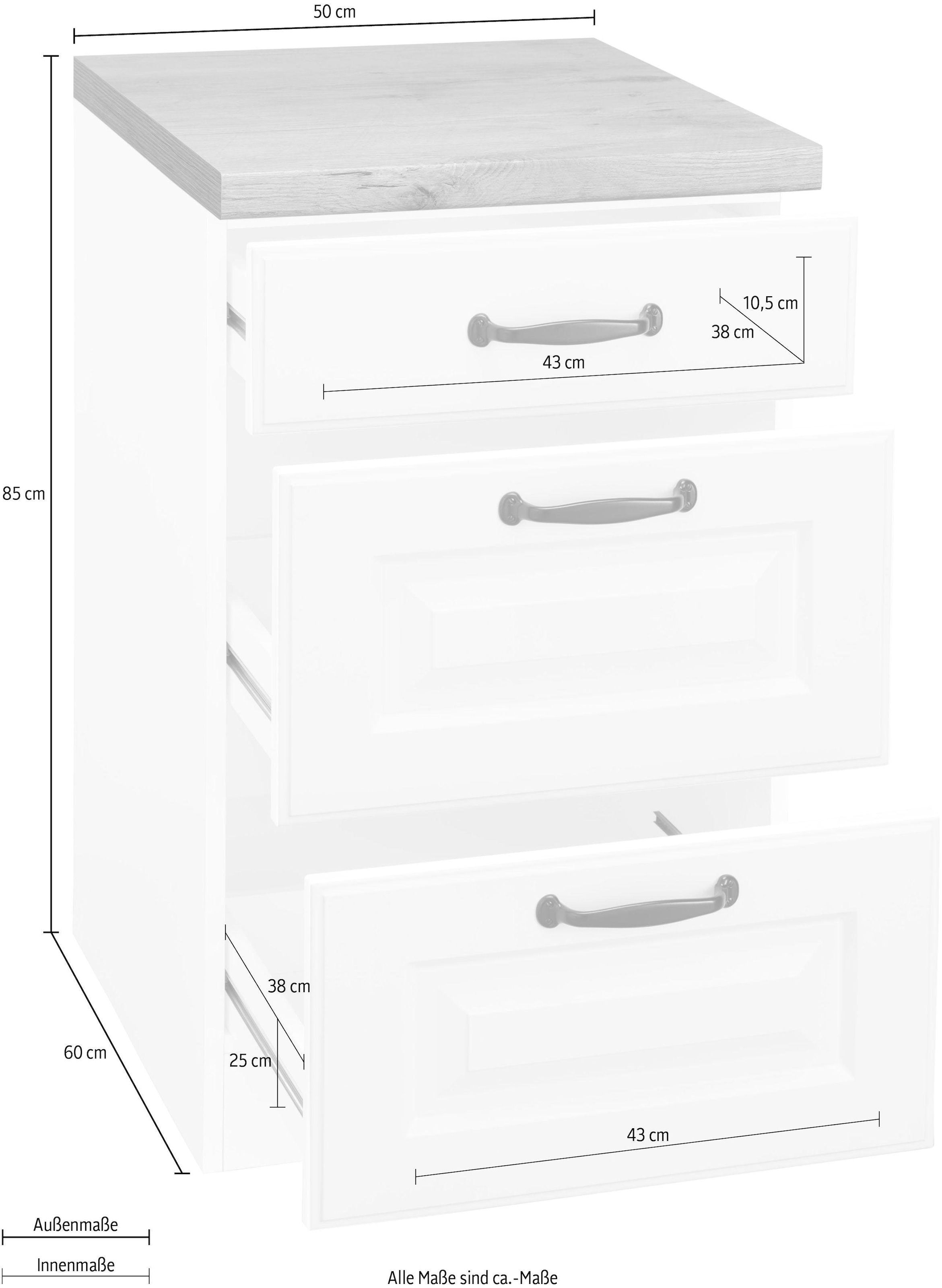 wiho Küchen Unterschrank »Erla«, 50 cm breit, mit 2 grossen Auszügen
