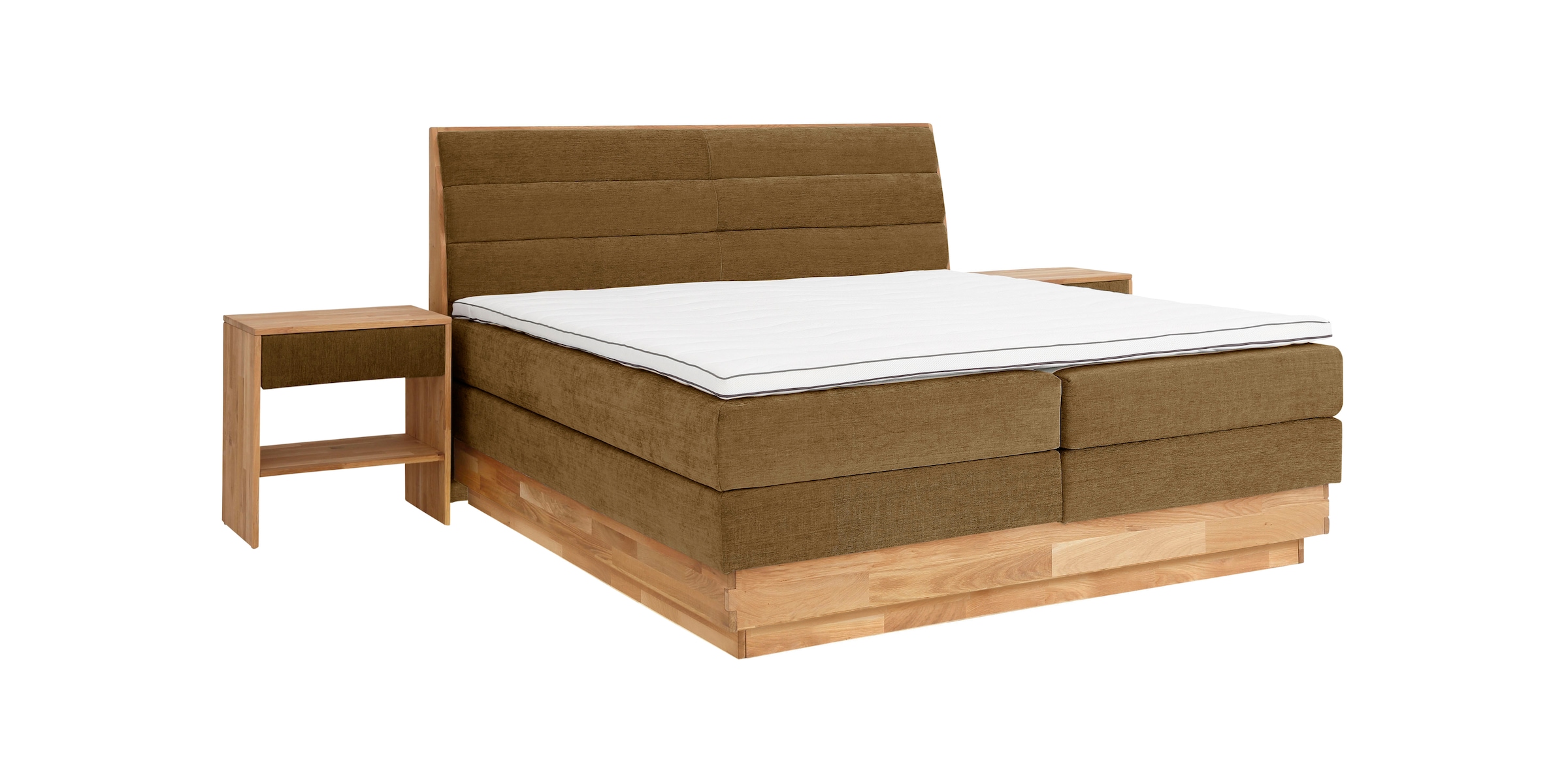 GOODproduct Boxspringbett »Jenna«, ohne LED-Beleuchtung, mit zertifizierten, recycelten Bezugsstoffen