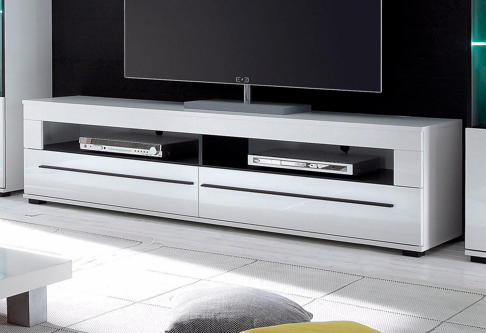 INOSIGN Lowboard »modernes TV-Unterteil, Kommode in Eiche Evoke oder weiss«, schwarze Stangengriffe, ausreichend Stauraum, vielseitig einsetzbar