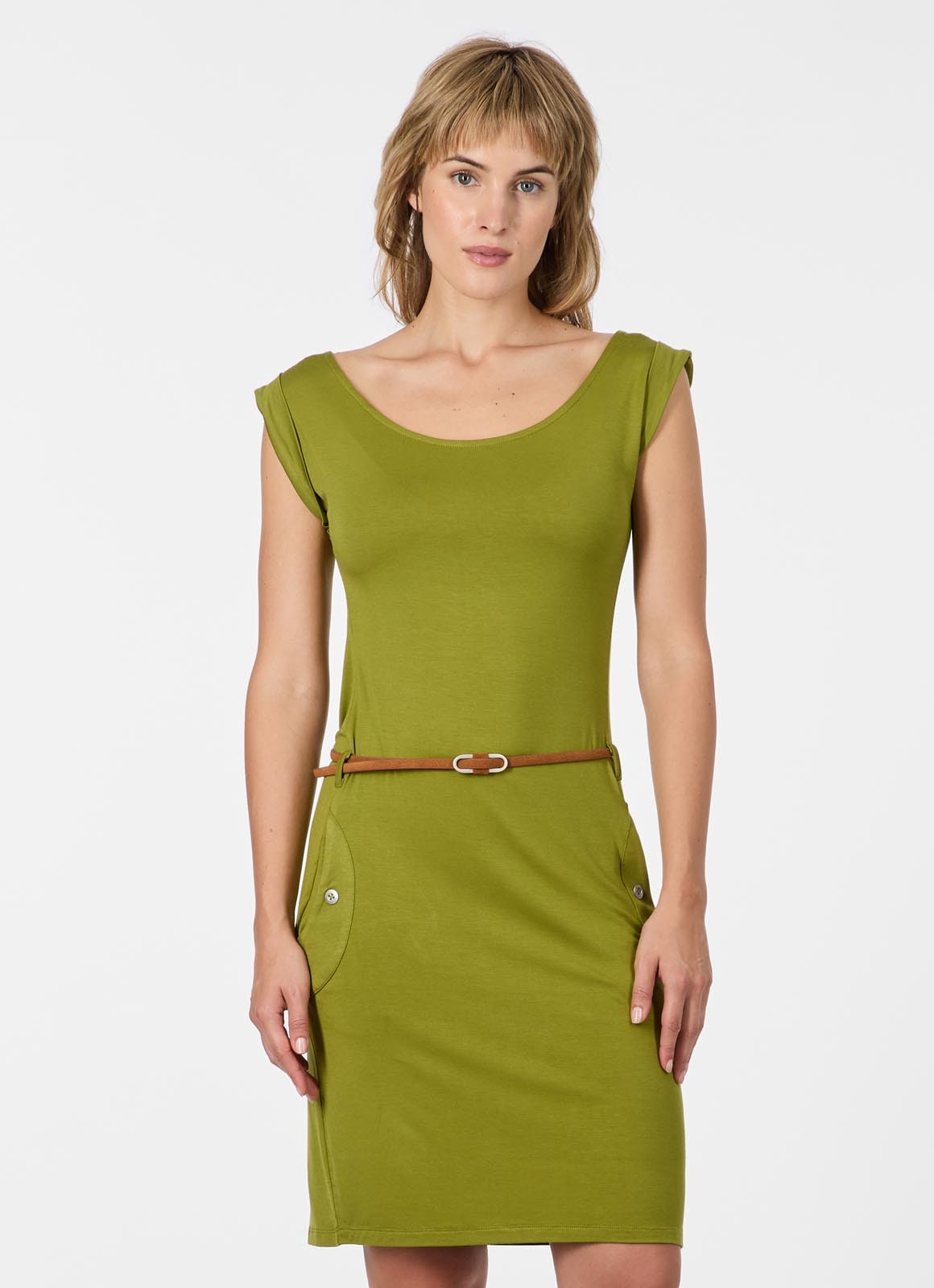 Ragwear Minikleid "TAGG" 2 tlg. Seitennahttaschen Viskosemischung mit Taillen-Gürtel und Seitentaschen